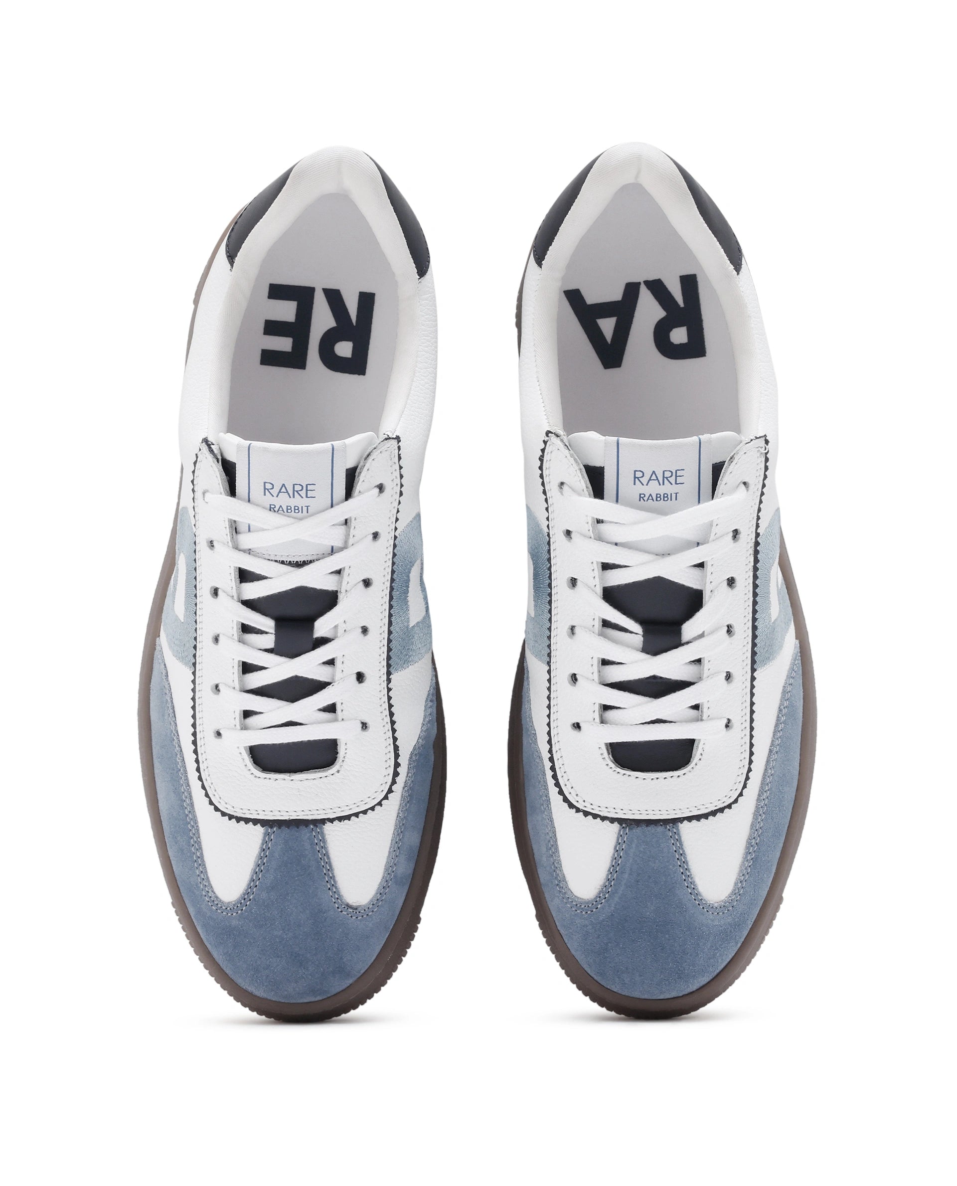 Rare Rabbit Men Hem White Lace-Up Genuine Leather Signature Hem Branding Low-Top Sneaker Shoes