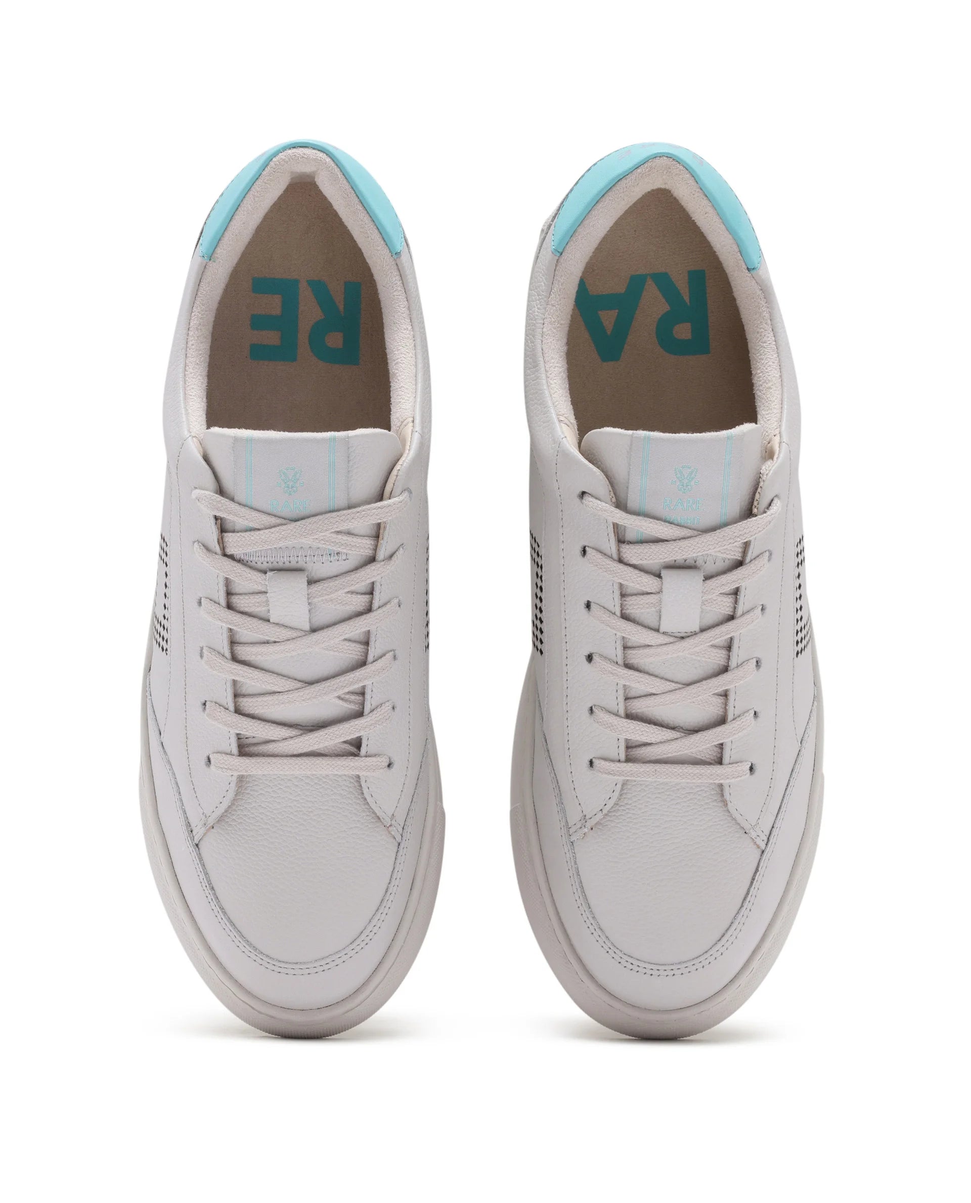 Rare Rabbit Men Vortex Beige Low-Top Genuine Leather Lazer Lace-Up Sneaker Shoes