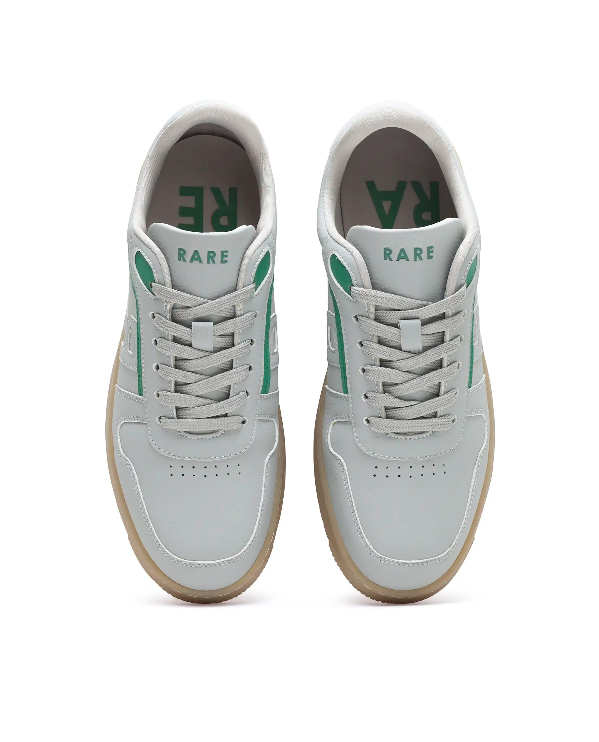 Rare Rabbit Men's Lexis Grey Micro Leather Sneaker