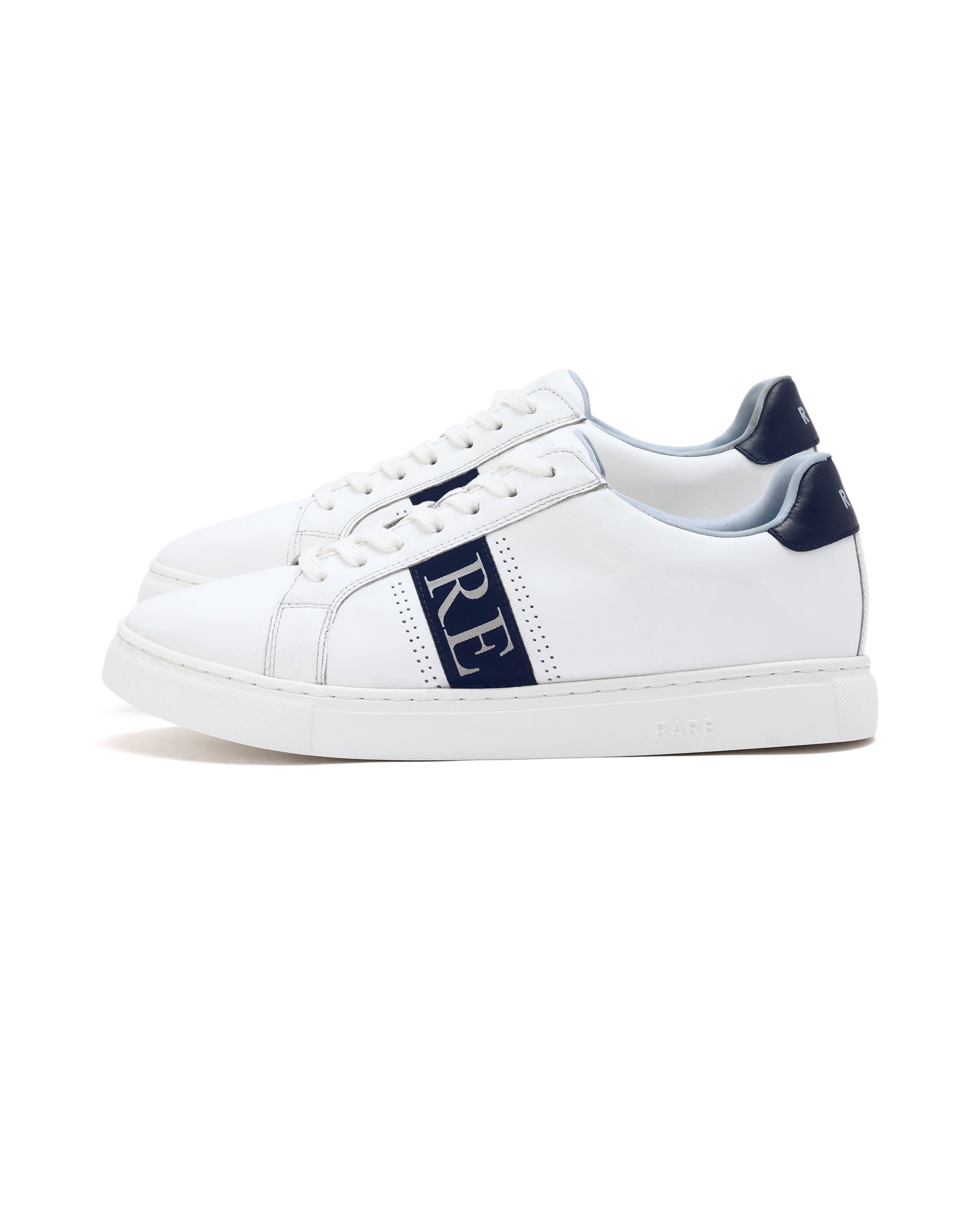 Rare Rabbit Men's Galileo Blue Round Toe Statement Branding Smart Casual Sneaker Shoes