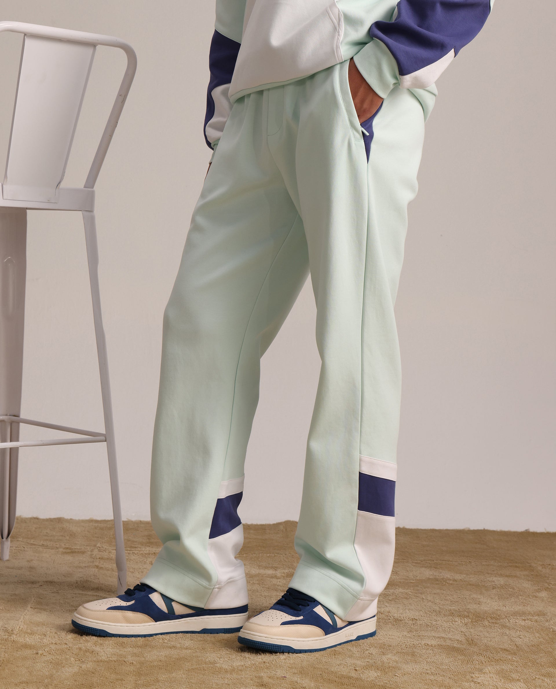 Rare Rabbit Men Armon-2 Pastel Green Cotton Drawstring Closure Printed Track Pant