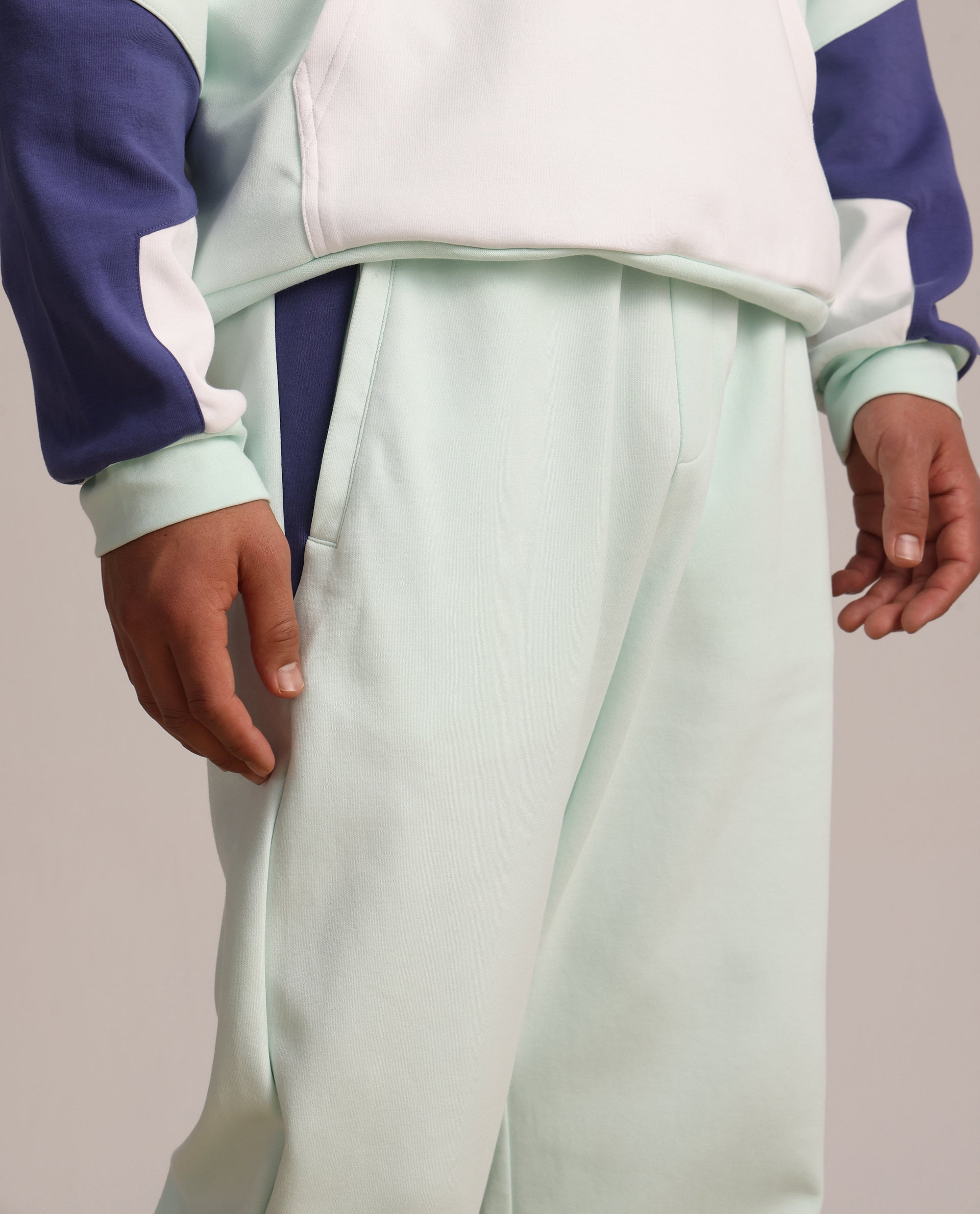 Rare Rabbit Men Armon-2 Pastel Green Cotton Drawstring Closure Printed Track Pant