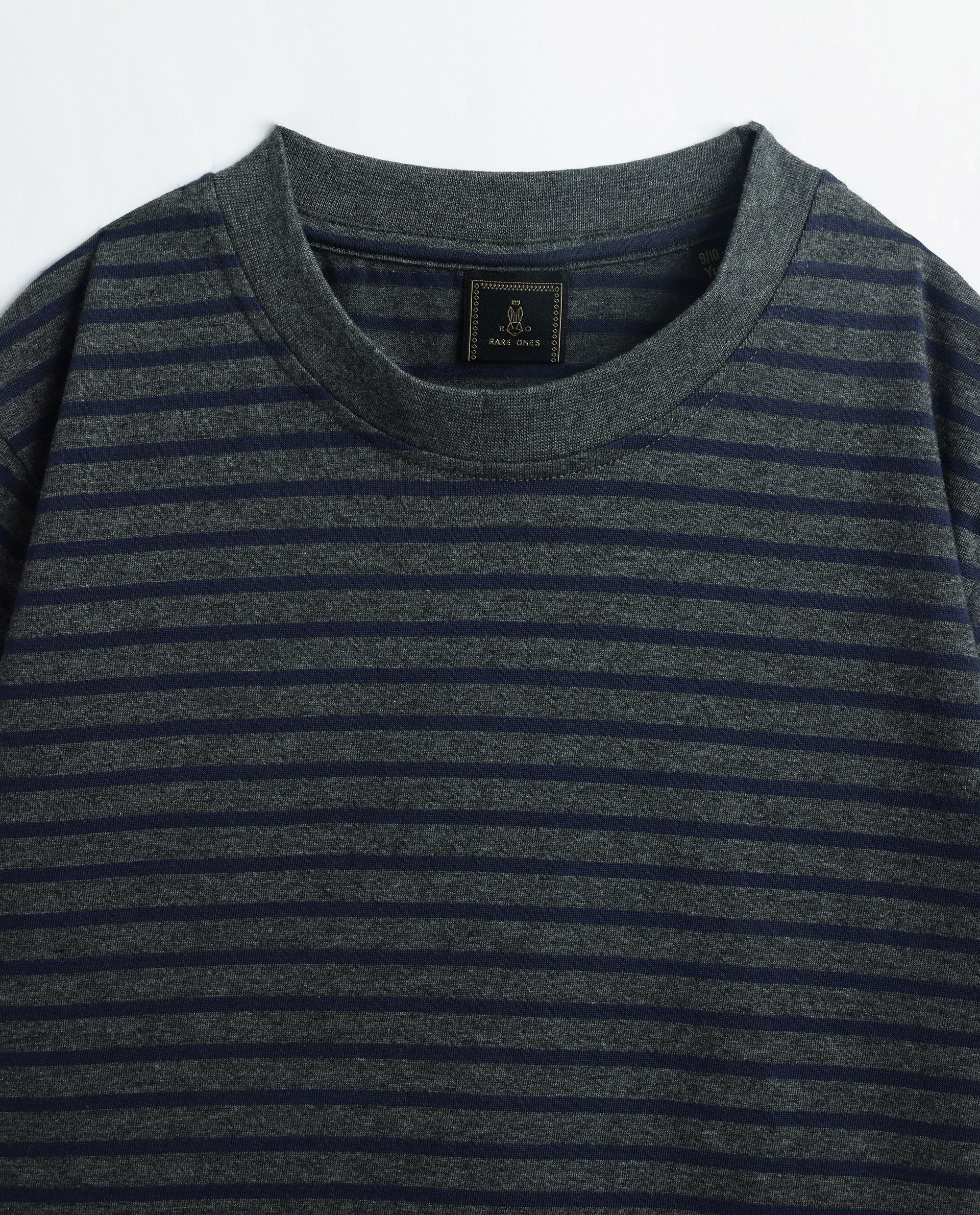 Rare Ones Kids Oto-2 Navy,Pastel Peach Cotton Half Sleeve Solid Slip-On Closure Regular Fit T-Shirt