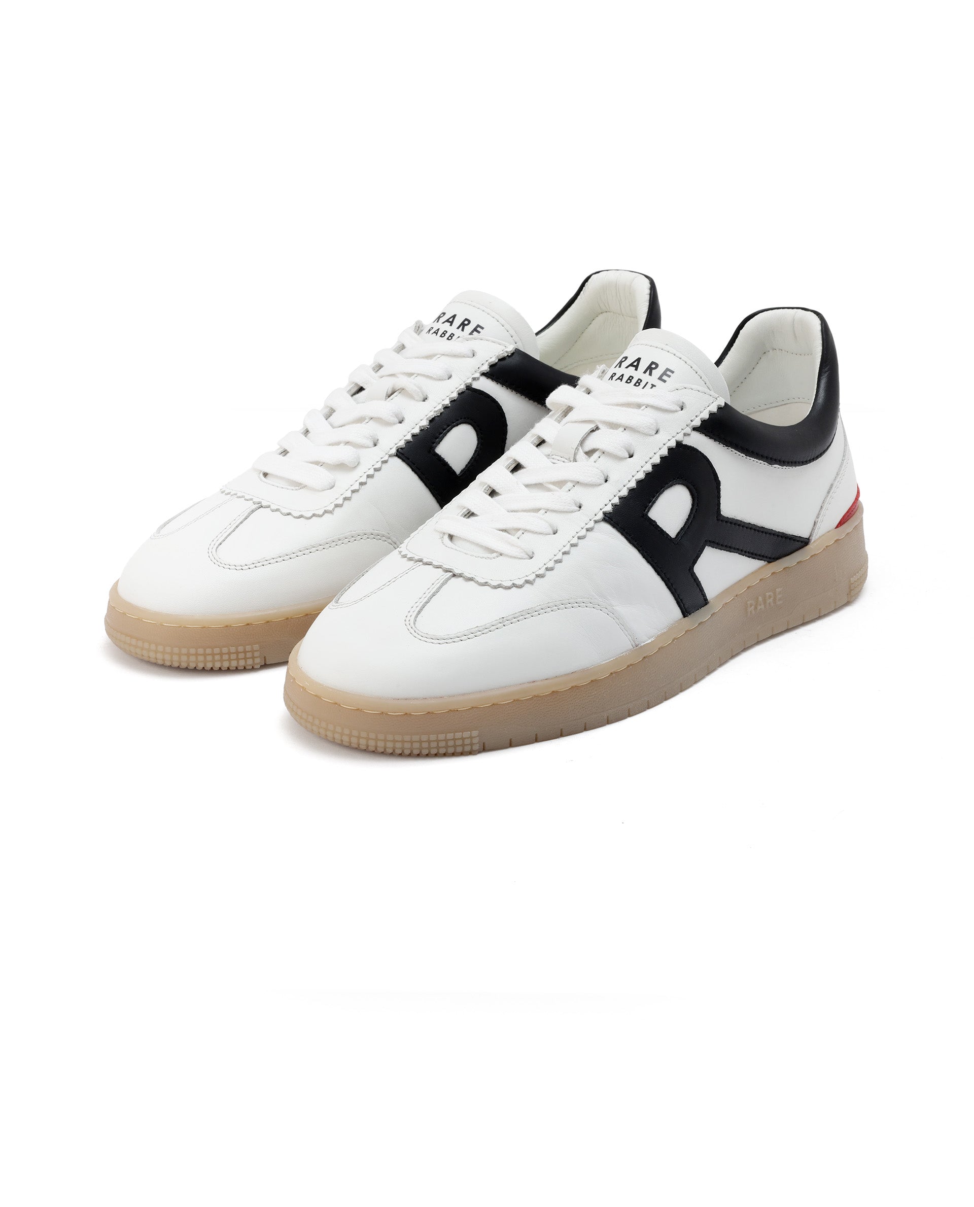 Rare Rabbit Men's Dorset Pro White Genuine Leather Shoes Low-Top Lace-Up Dual Tone Sneaker Shoes