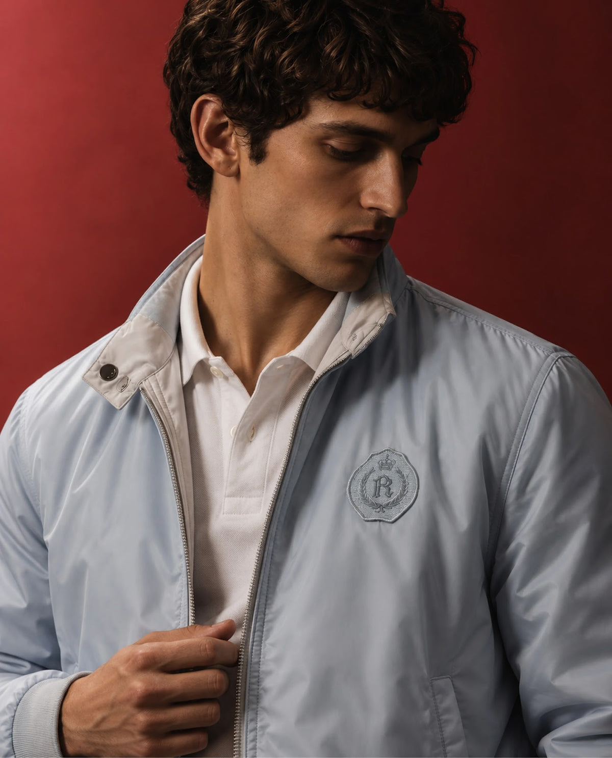 Rare Rabbit Men's Royban-26 Primary Off White Polyester High Neck Regular Plain Jacket