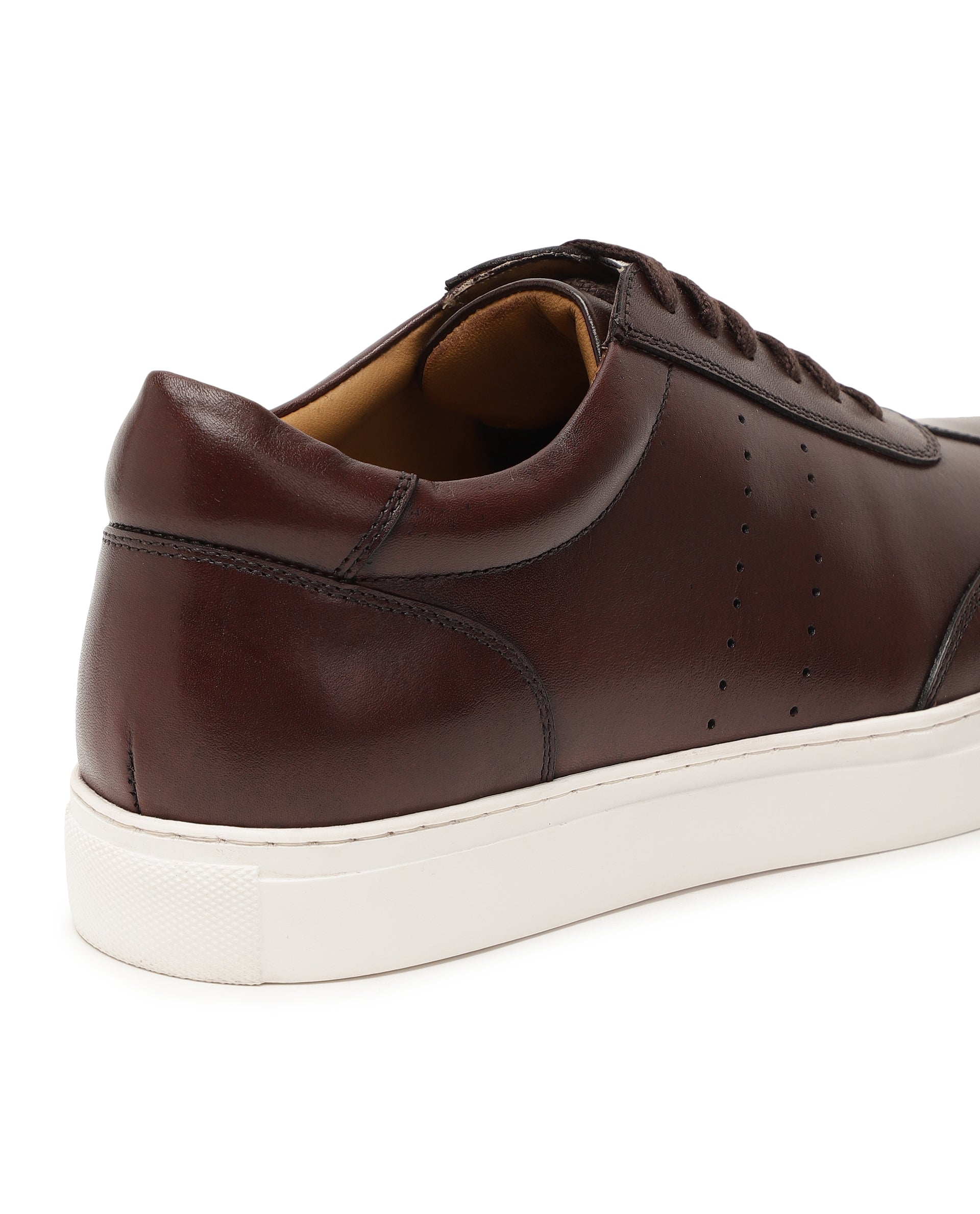 Rare Rabbit Men's Sterre 1 Brown Classic Oxford Styled Low-Top Sneakers Shoes