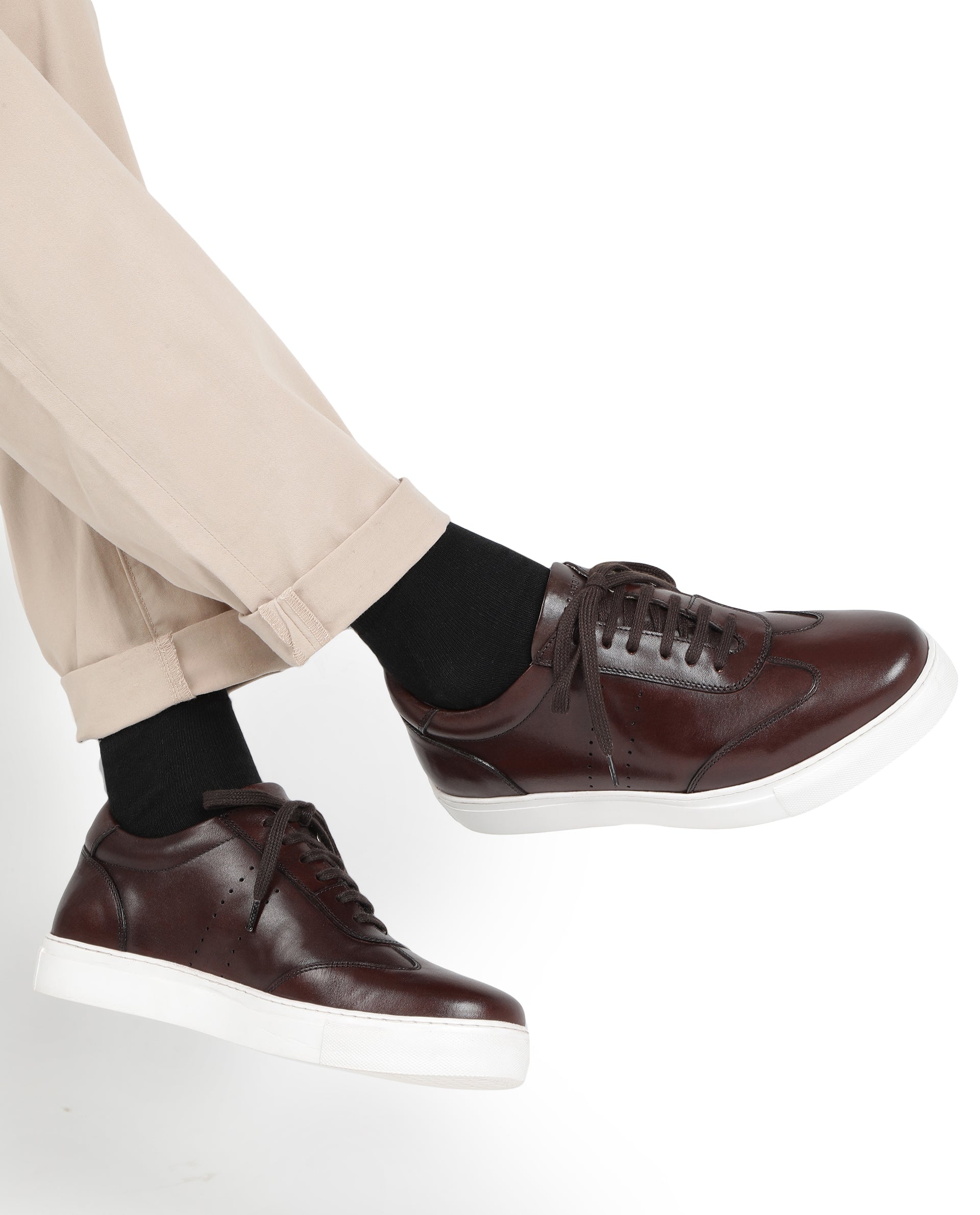 Rare Rabbit Men's Sterre 1 Brown Classic Oxford Styled Low-Top Sneakers Shoes