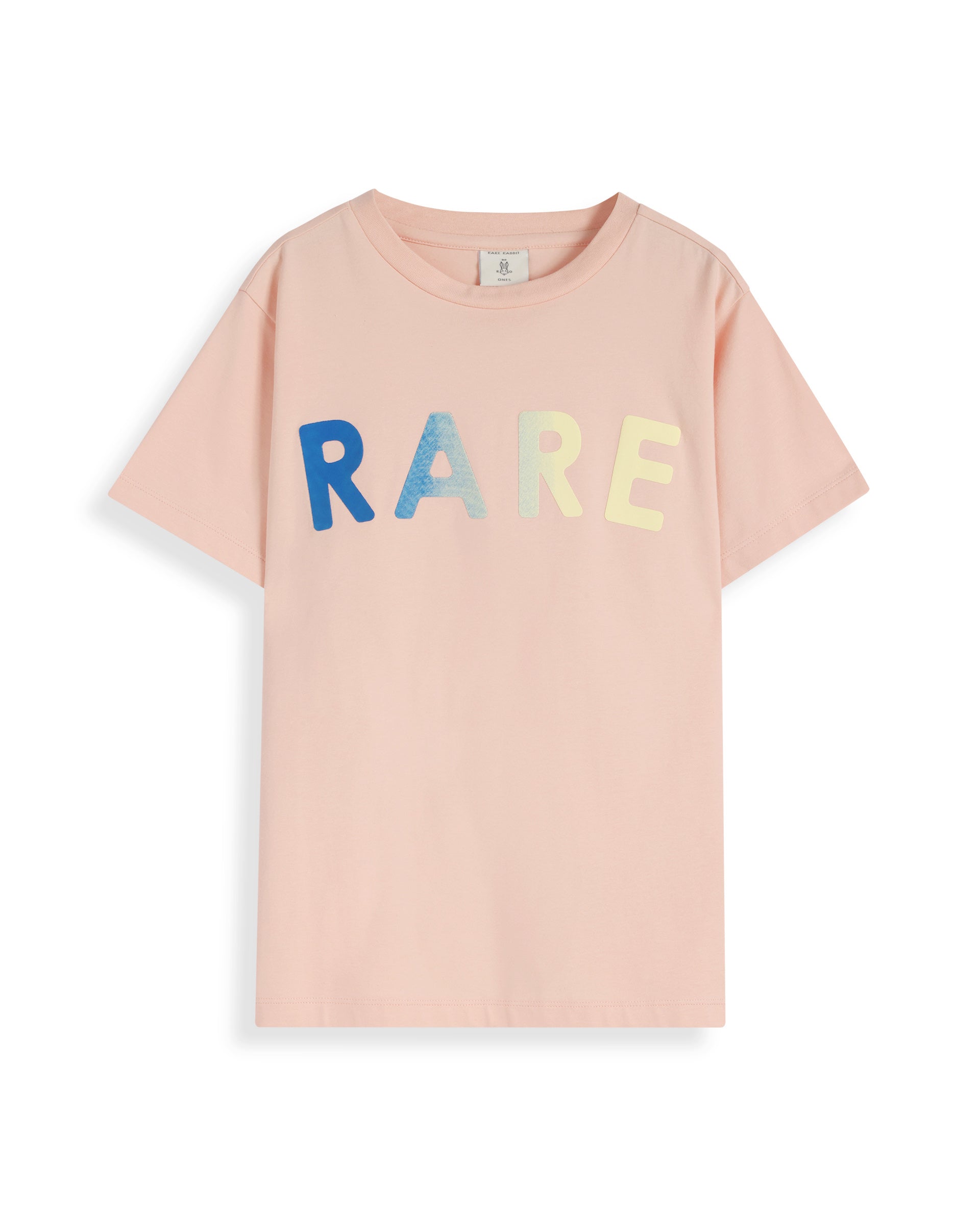 Rare Ones Kids Cati Pink Cotton Fabric Half Sleeves Crew Neck Graphic Print T-Shirt