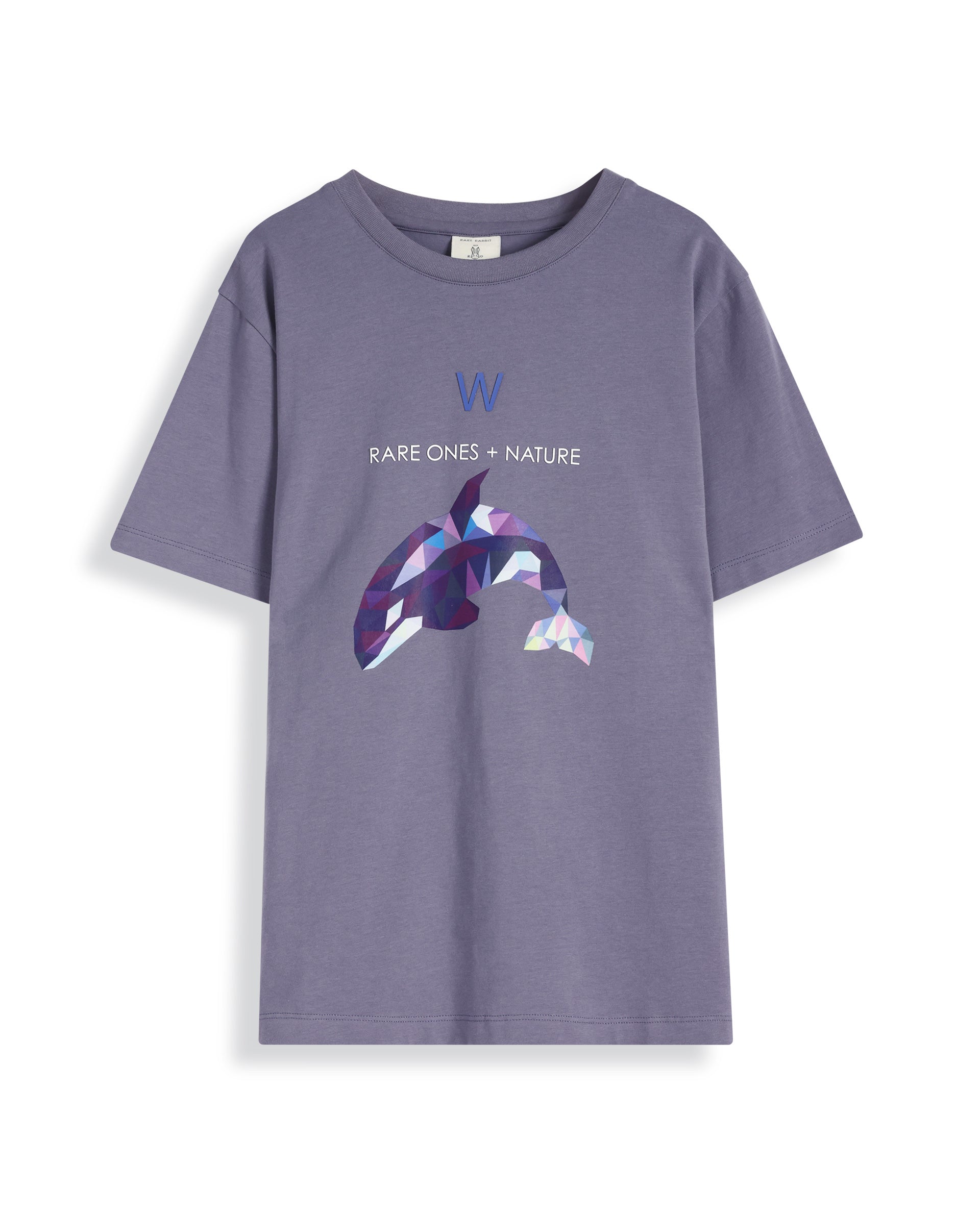 Rare Ones Kids Micah Purple Cotton Fabric Half Sleeves Crew Neck Animal Graphic Print T-Shirt
