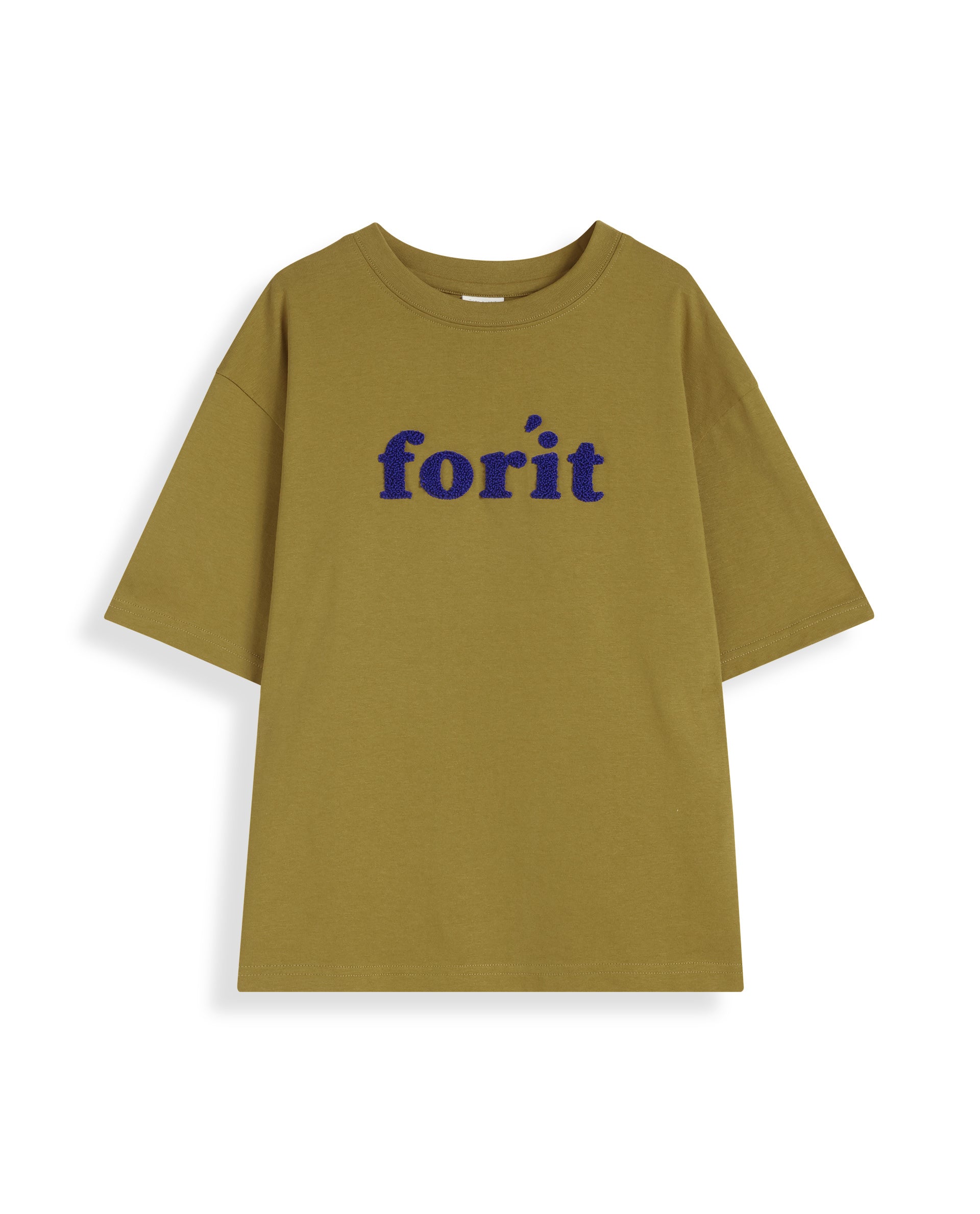 Rare Ones Kids Forit Fluorescent Green Cotton Half Sleeves Crew Neck Towel Embroidered T-Shirt