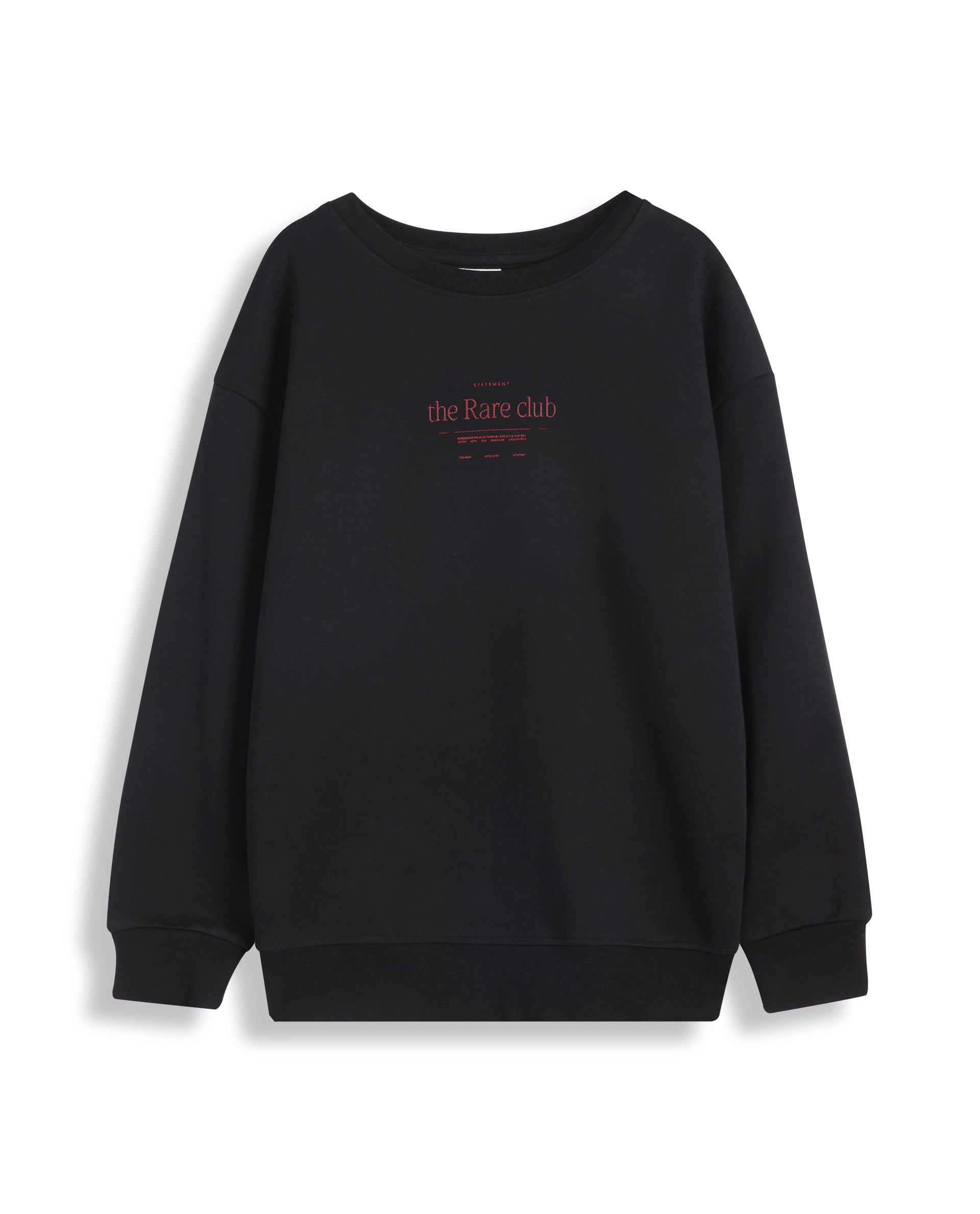 Rare Ones Kids Tamu Black Cotton Full Sleeve Crew Neck HD Print With Twill Texture Sweatshirt