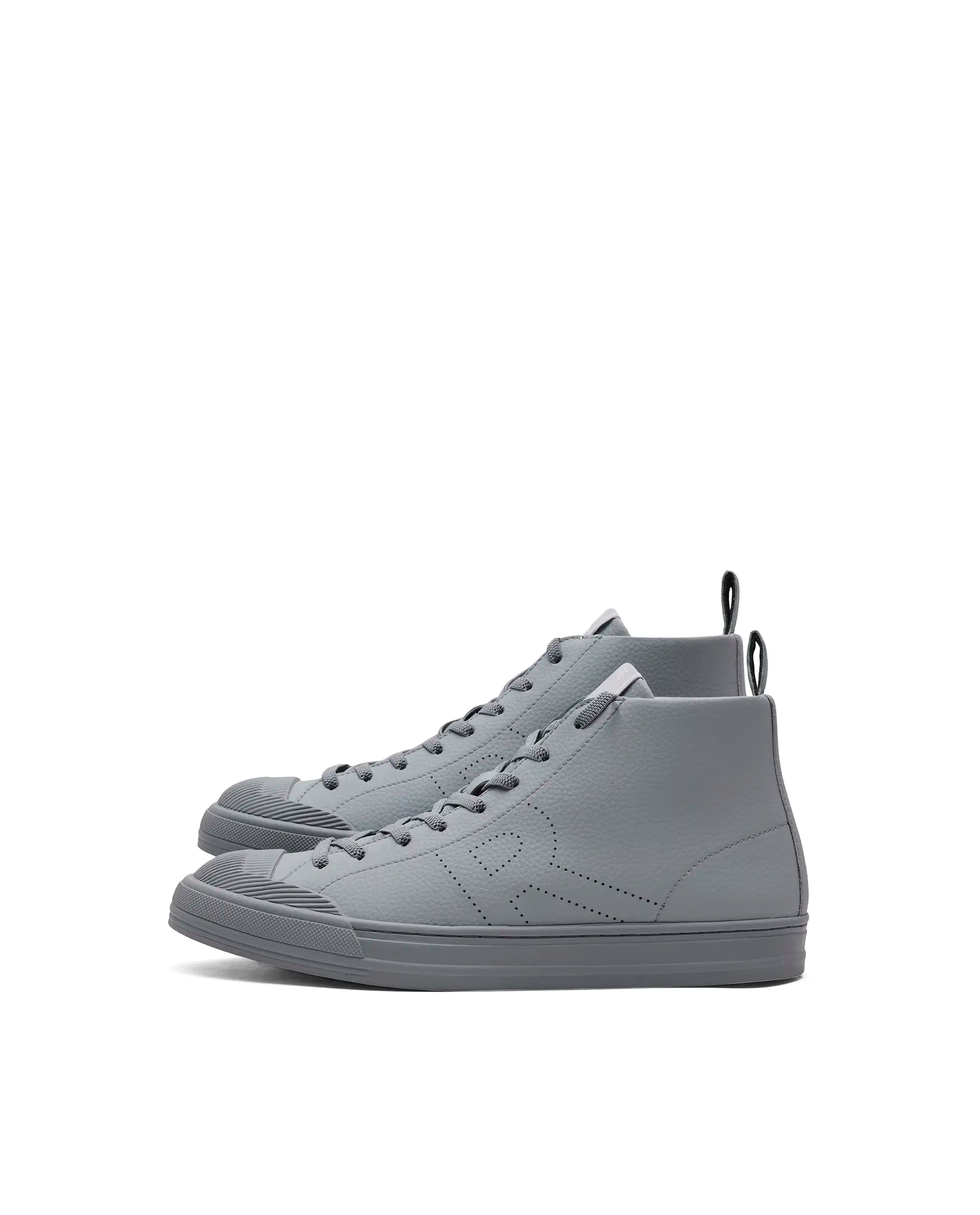Rare Rabbit Men's Sauron Hi 25 Light Grey Leather Lace-Up Closure Sneaker