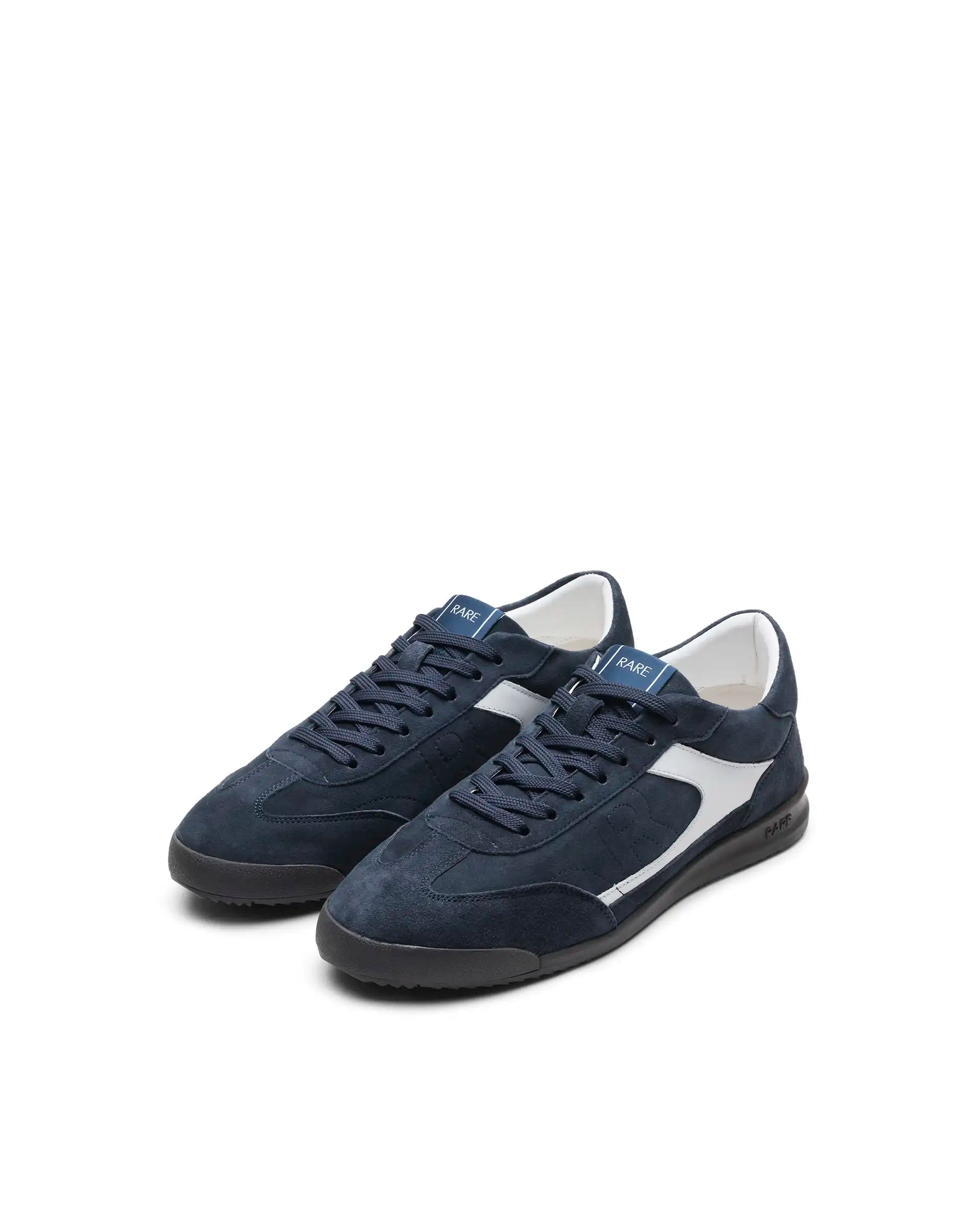 Rare Rabbit Men's Flux Dark Navy Suede Sneaker