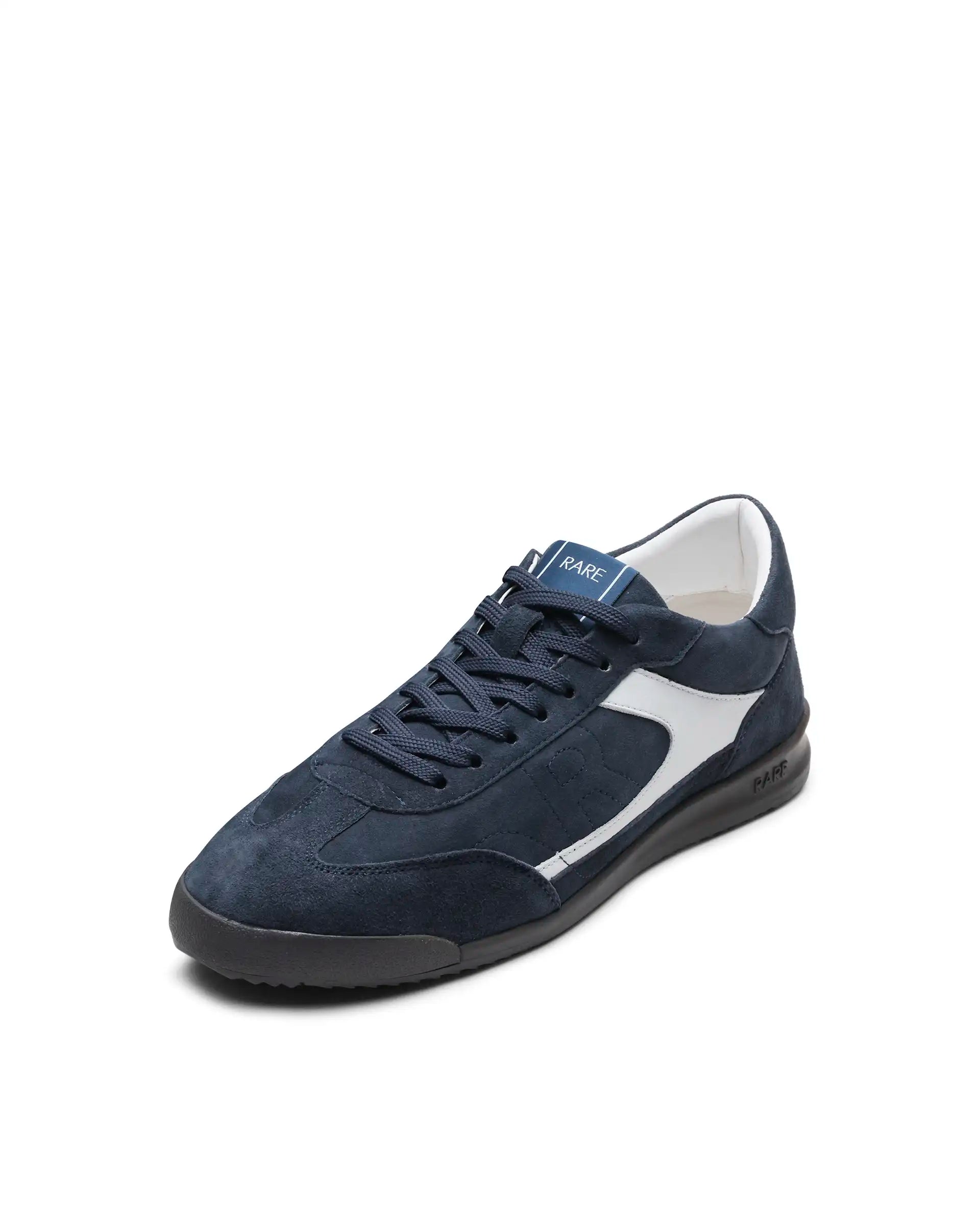 Rare Rabbit Men's Flux Dark Navy Suede Sneaker