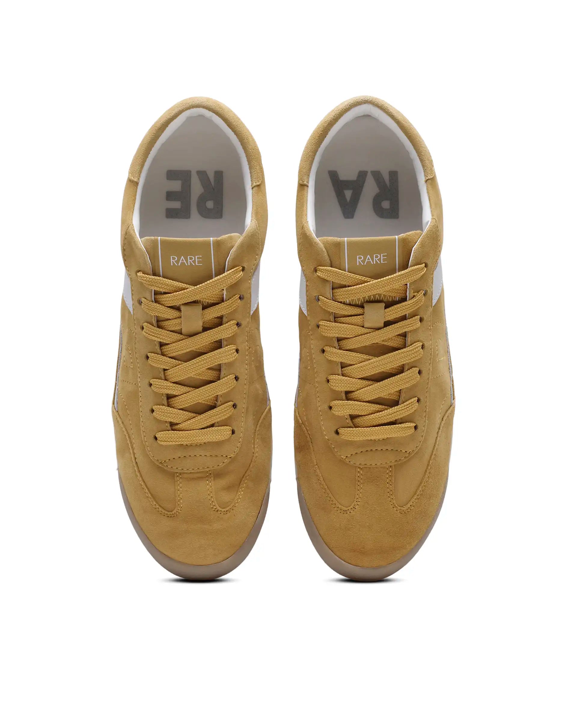 Rare Rabbit Men's Flux Mustard Suede Sneaker