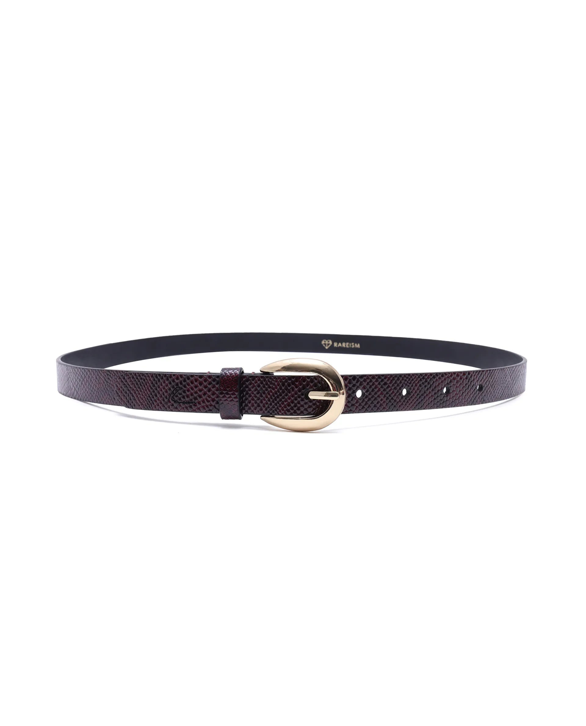 Rareism Women Pine Burgandy Belt