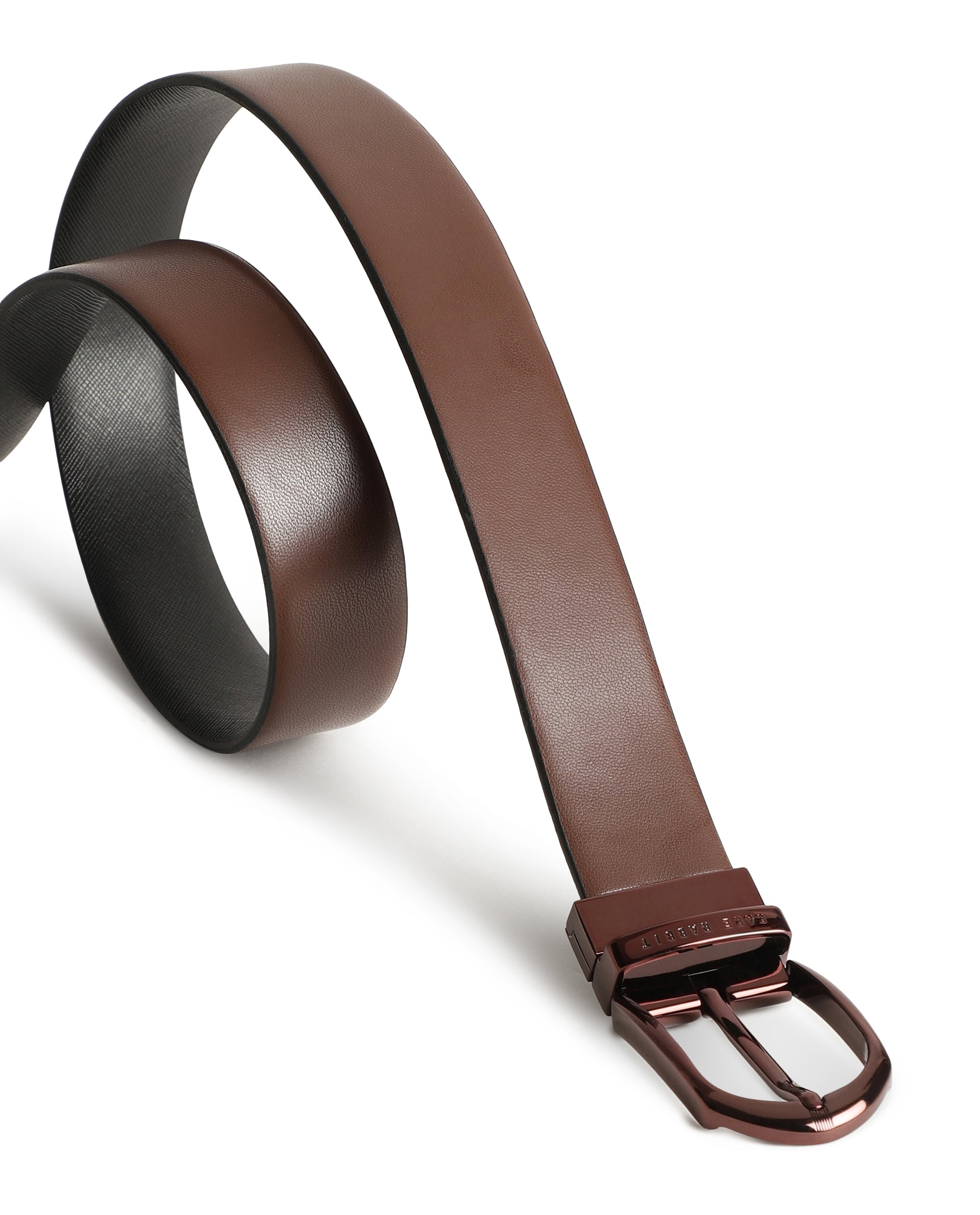 Rare Rabbit Men'S Grata Black Belt Leather