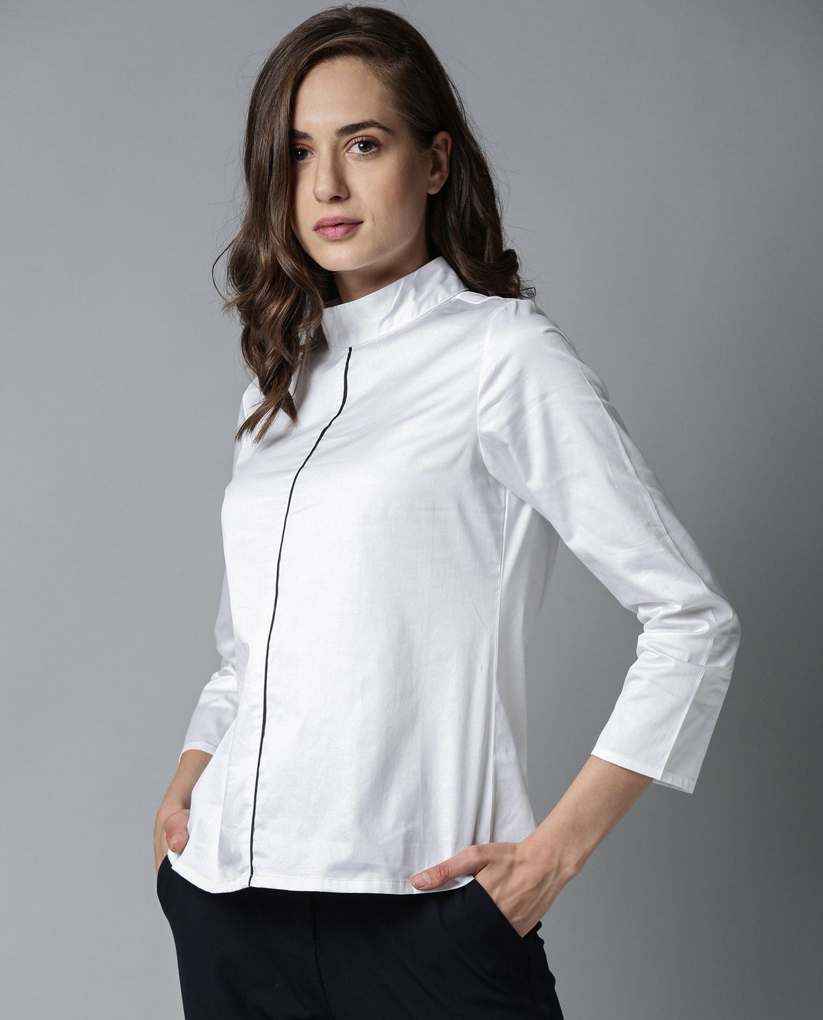 Rareism Women Tappy White Top Full Sleeves Solid