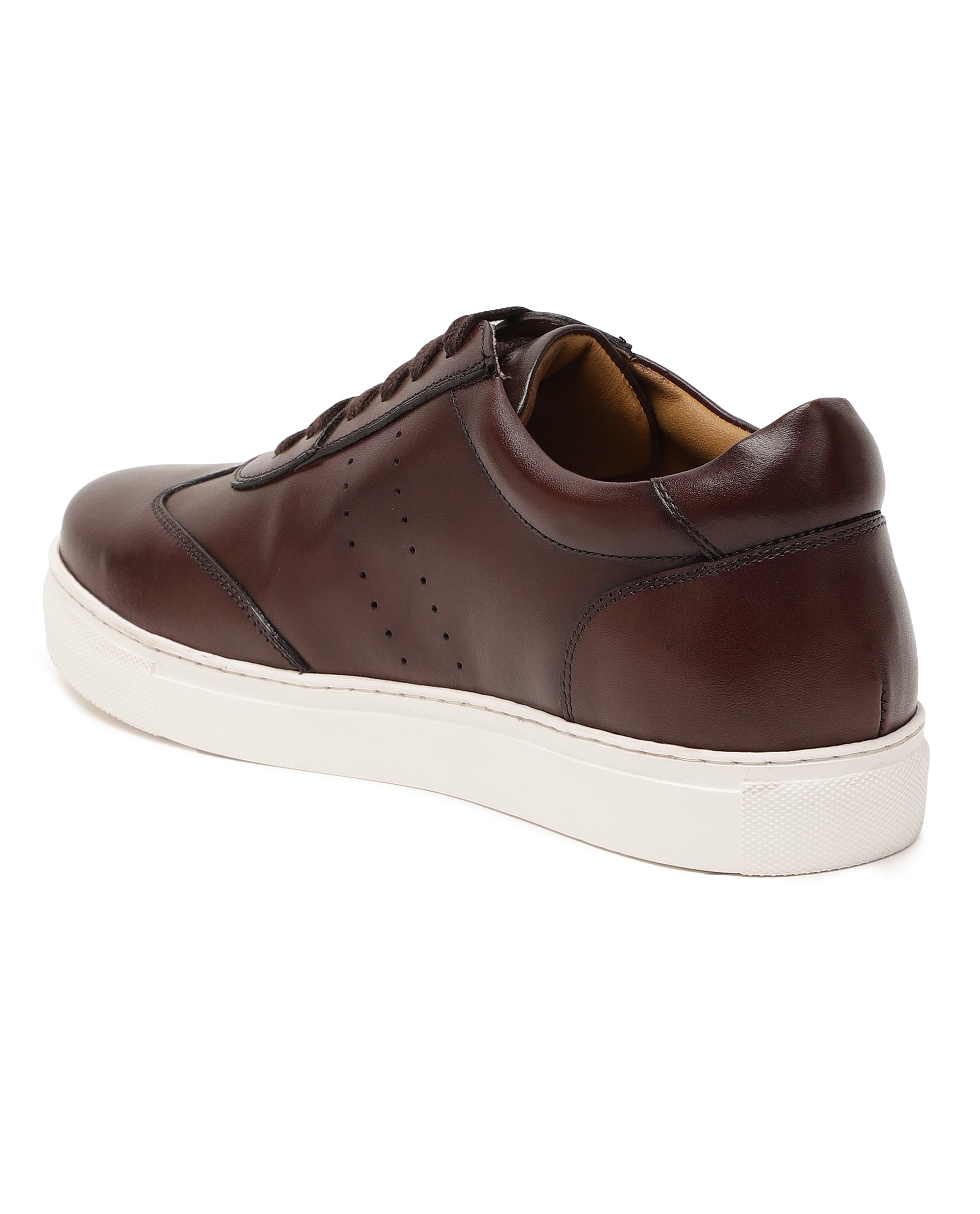 Rare Rabbit Men's Sterre 1 Brown Classic Oxford Styled Low-Top Sneakers Shoes