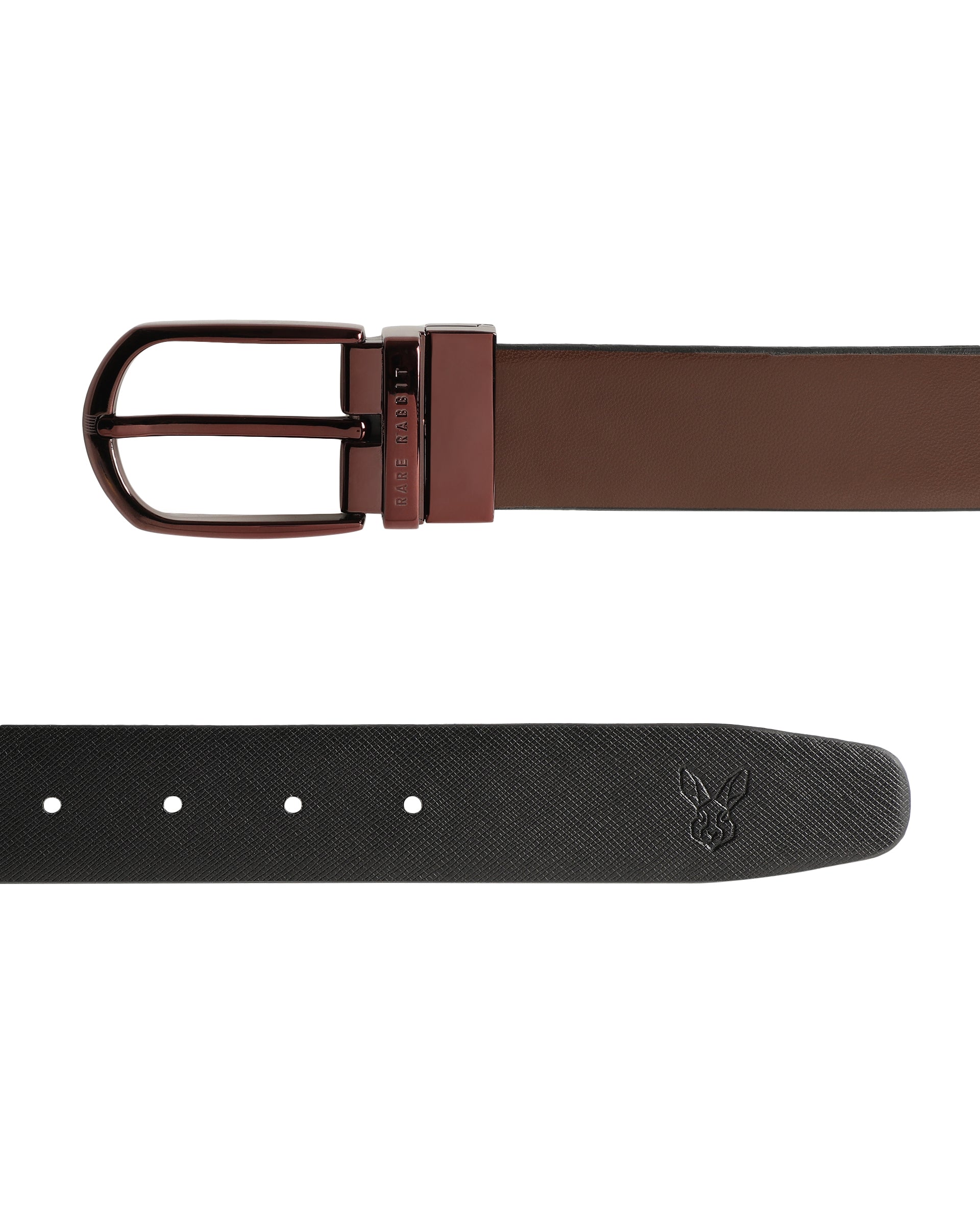 Rare Rabbit Men'S Grata Black Belt Leather