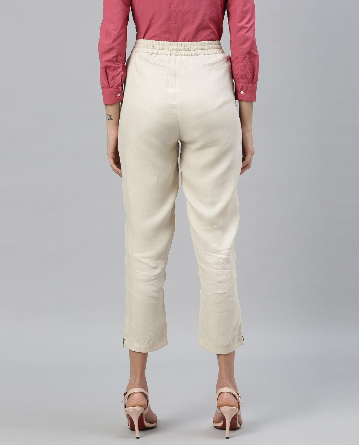 Rareism Women Map Beige Trousers