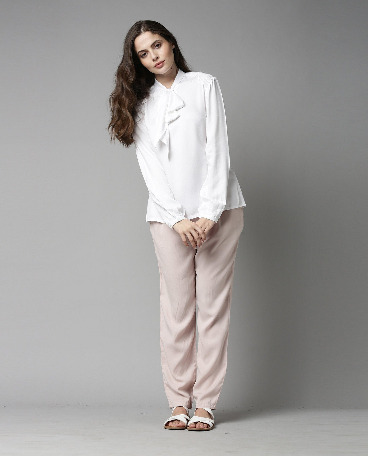 Rareism Women Drone White Top Full Sleeves Solid