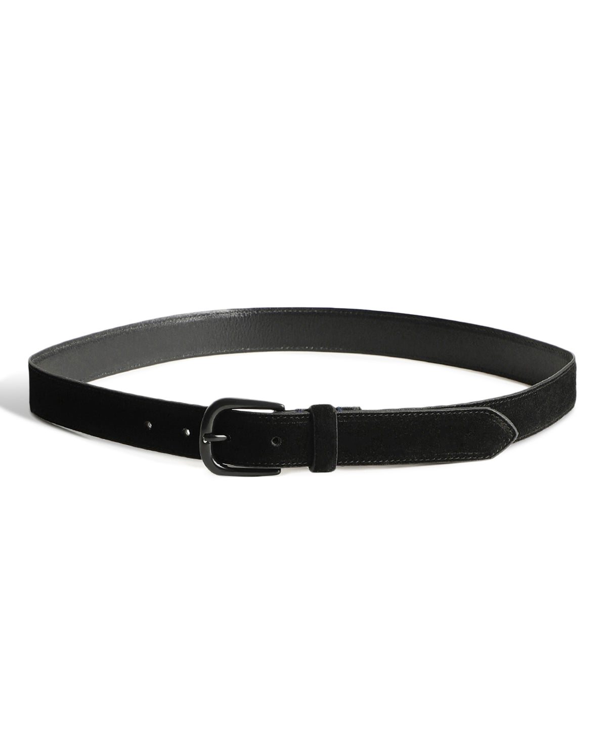 Rare Rabbit Men'S Suedo Black Belt Leather Fabric Solid