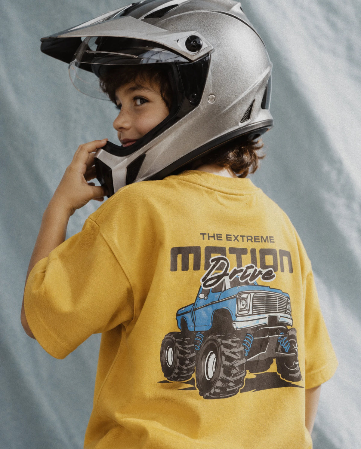 Rare Ones Kids Jamz Yellow Cotton Blend Fabric Pull-On Oversized Fit Graphic Print T-Shirt