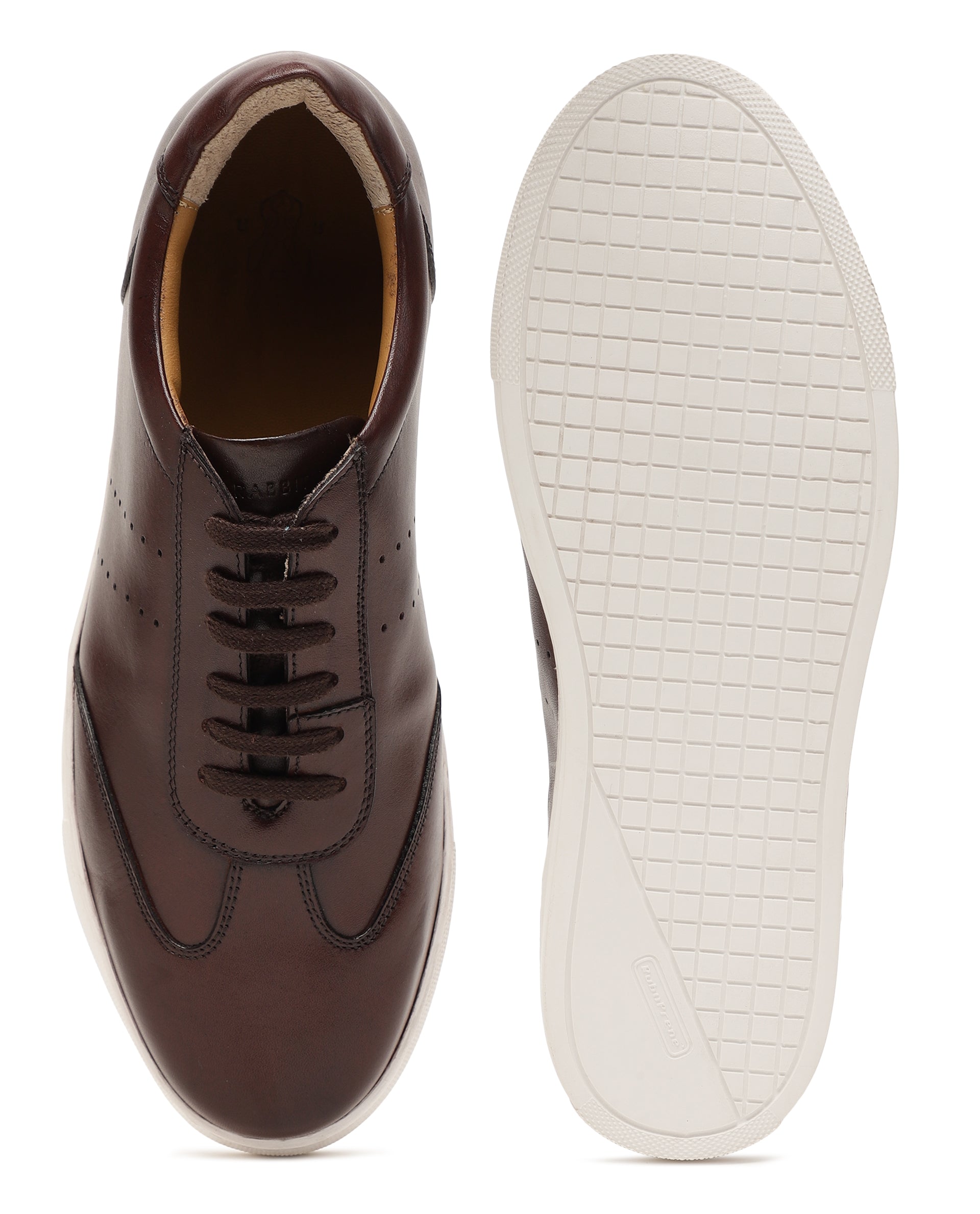 Rare Rabbit Men's Sterre 1 Brown Classic Oxford Styled Low-Top Sneakers Shoes
