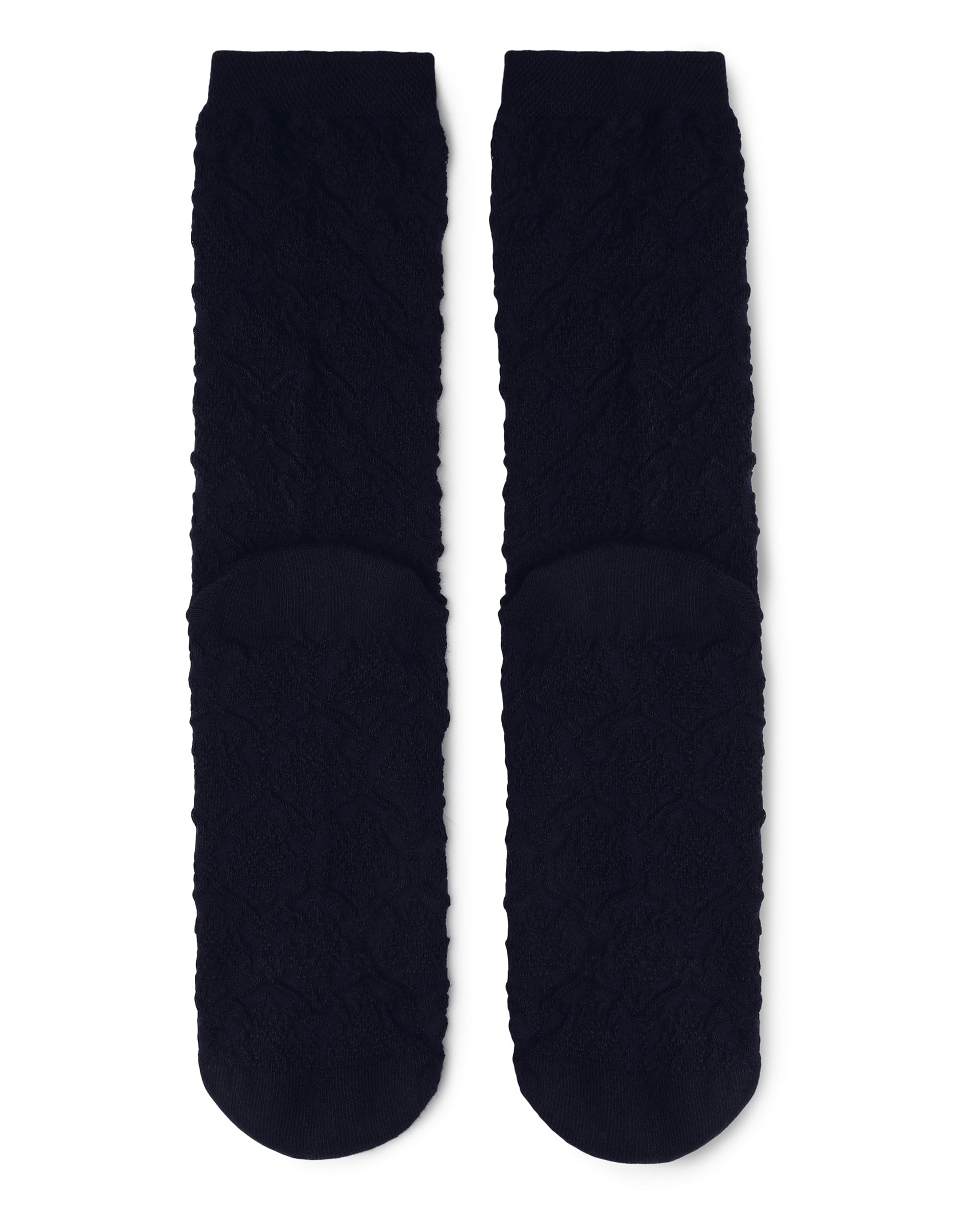 Rare Rabbit Men's Jacq Navy Cotton Fabric Mid Calf Socks