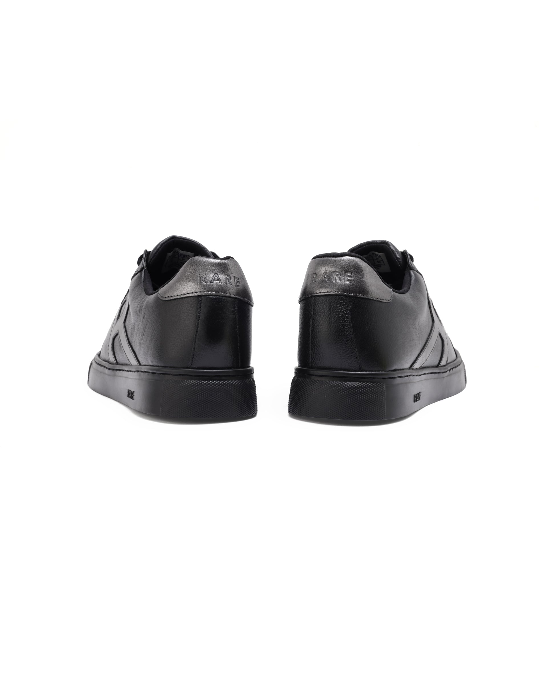 Rare Rabbit Men's Nova Pro Metallic Black Patent Leather Low-Top Lace-Up Sneaker Shoes
