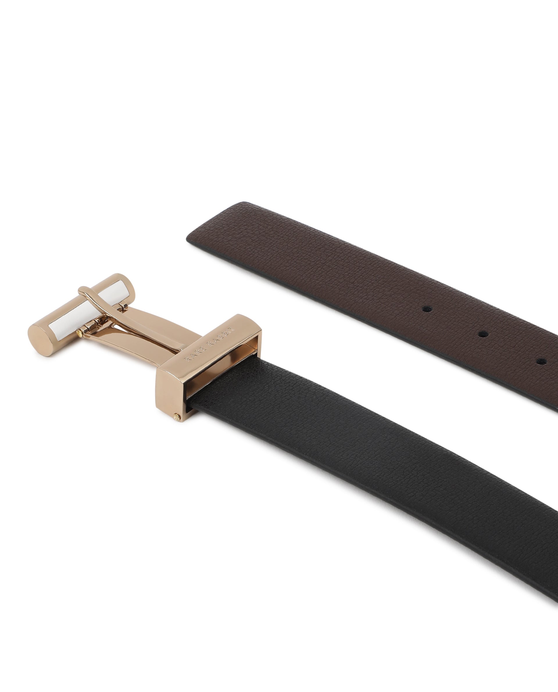 Rare Rabbit Men'S Fred Black Belt Leather