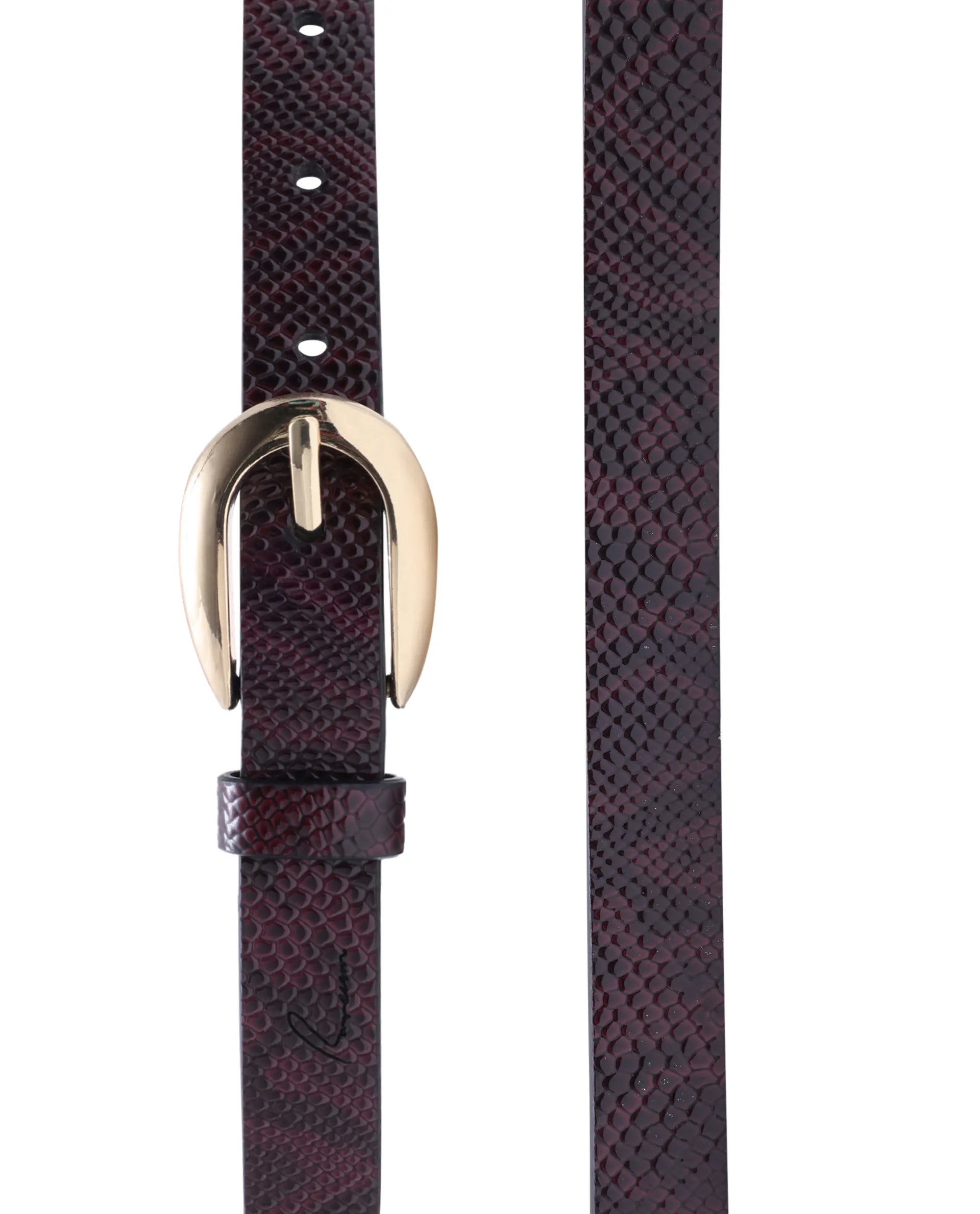 Rareism Women Pine Burgandy Belt