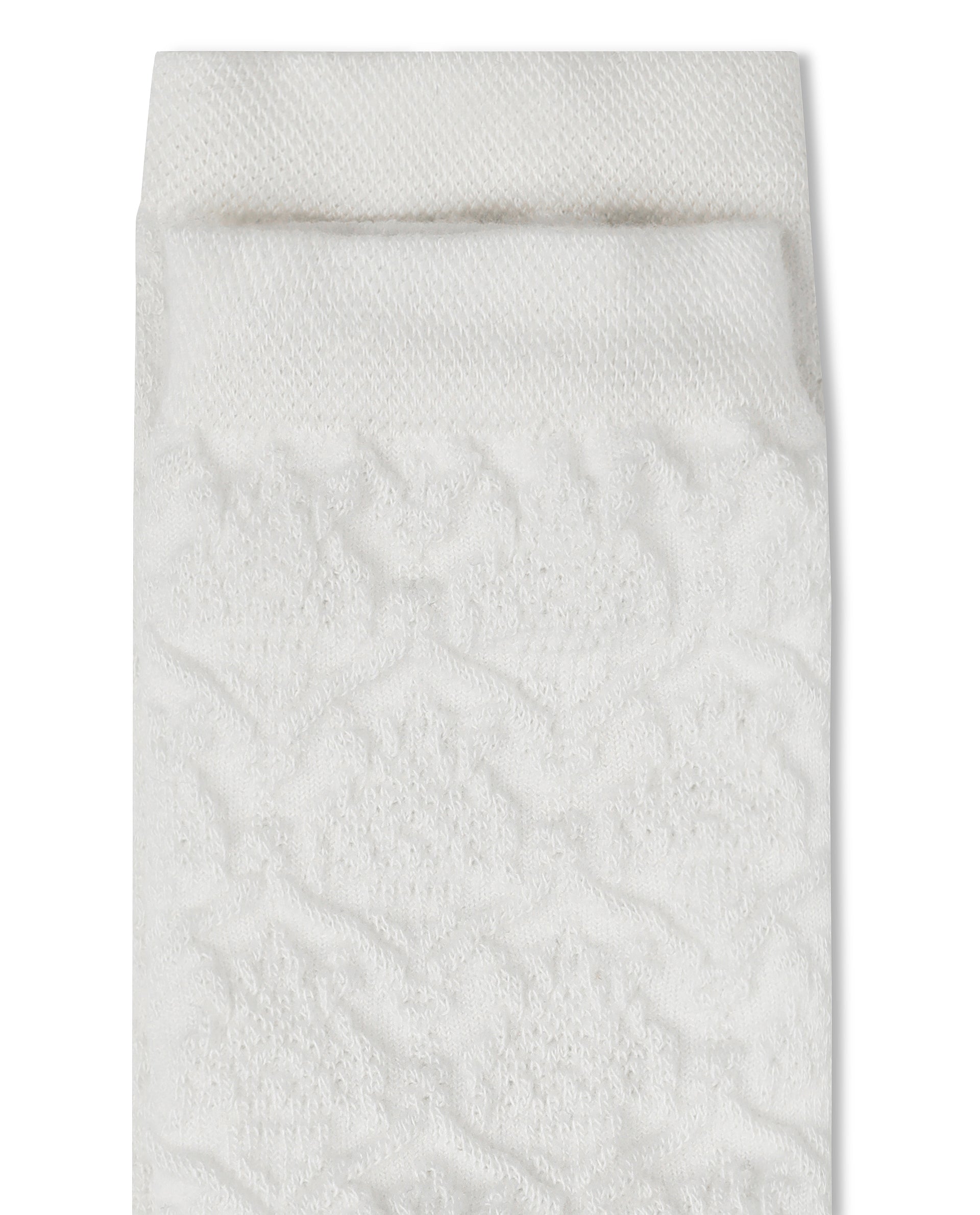 Rare Rabbit Men's Jacq Off White Cotton Fabric Mid Calf Socks