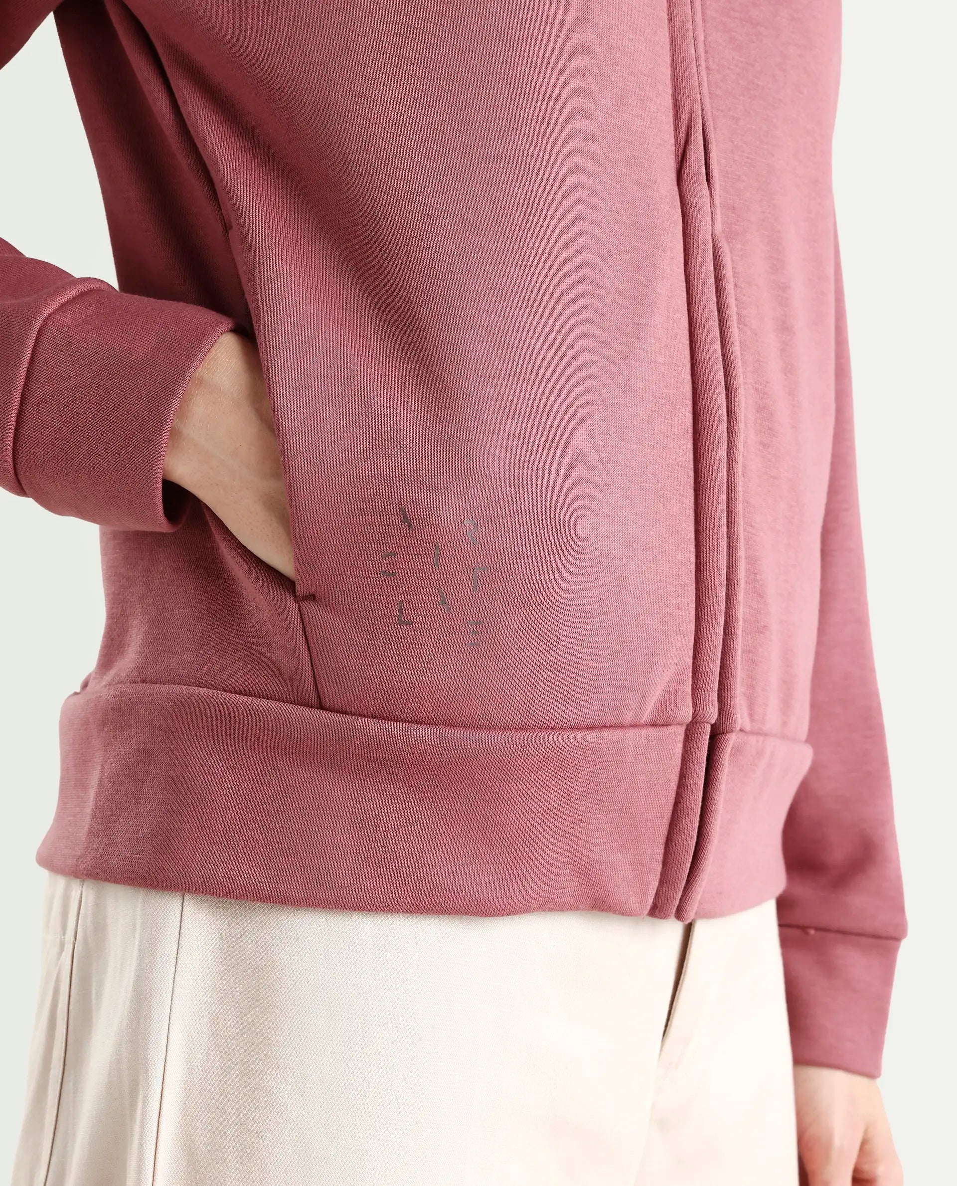 Rareism Women's Medium Weight Terry 290 Gsm Cotton Blend Hooded Plain Regular Fit Jacket