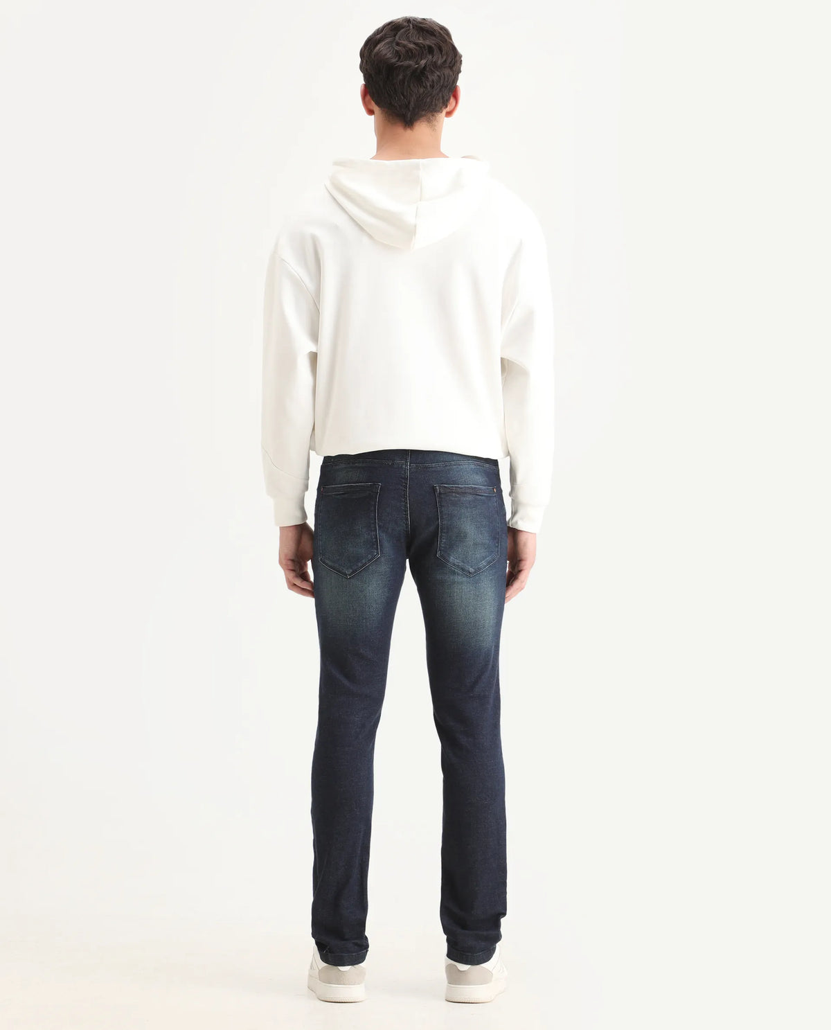 Rare Rabbit Men's Gaule Blue Cotton Plain Hawk Slim Fit Jeans