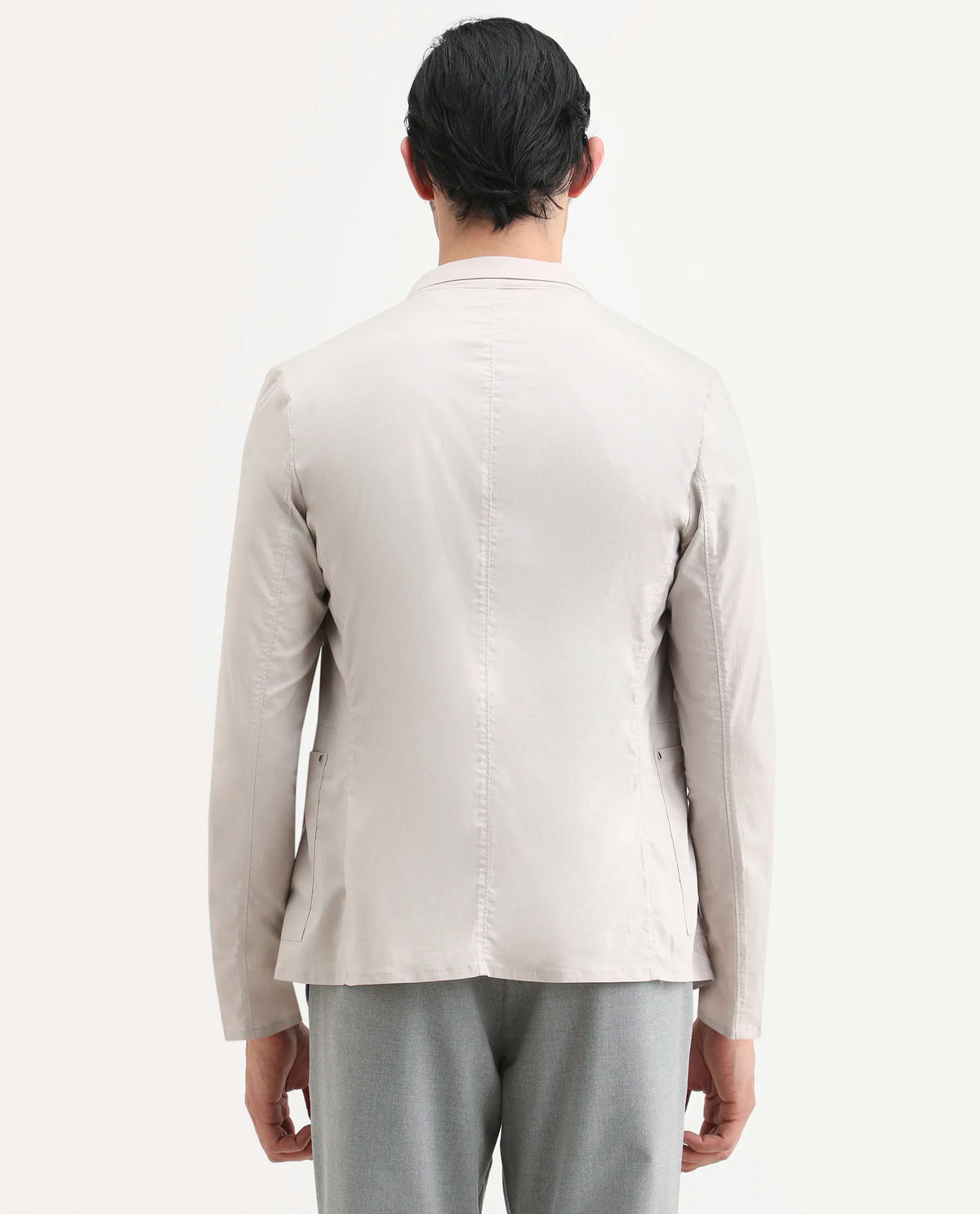 Rare Rabbit Men's Glaze Beige Viscose Plain Regular Fit Full Sleeve Lapel Neck Jacket