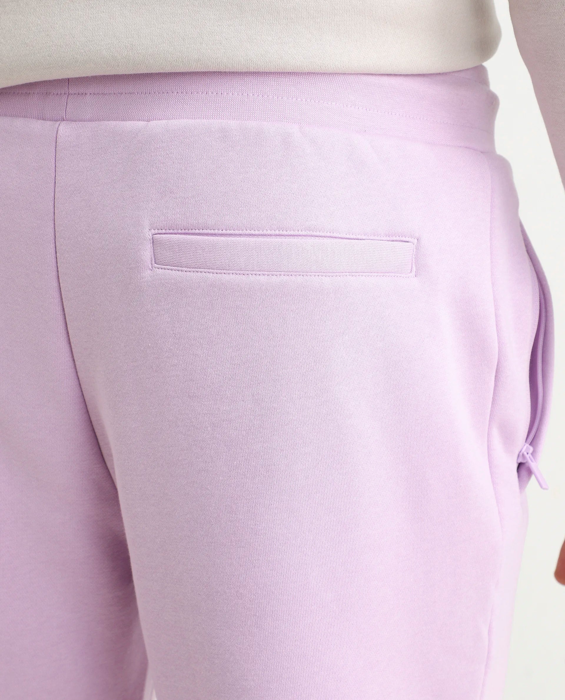 Rare Rabbit Men's Stormy Pastel Purple Cotton Plain Regular Fit Joggers
