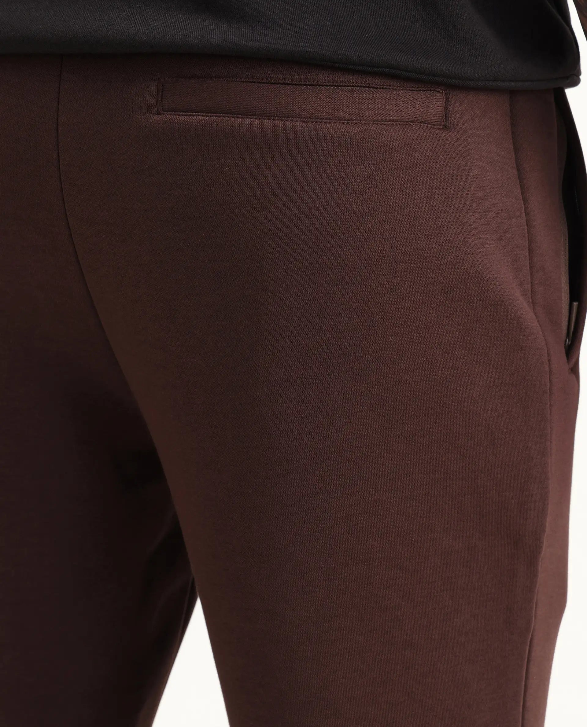 Rare Rabbit Men's Vik Brown Cotton Plain Regular Fit Joggers