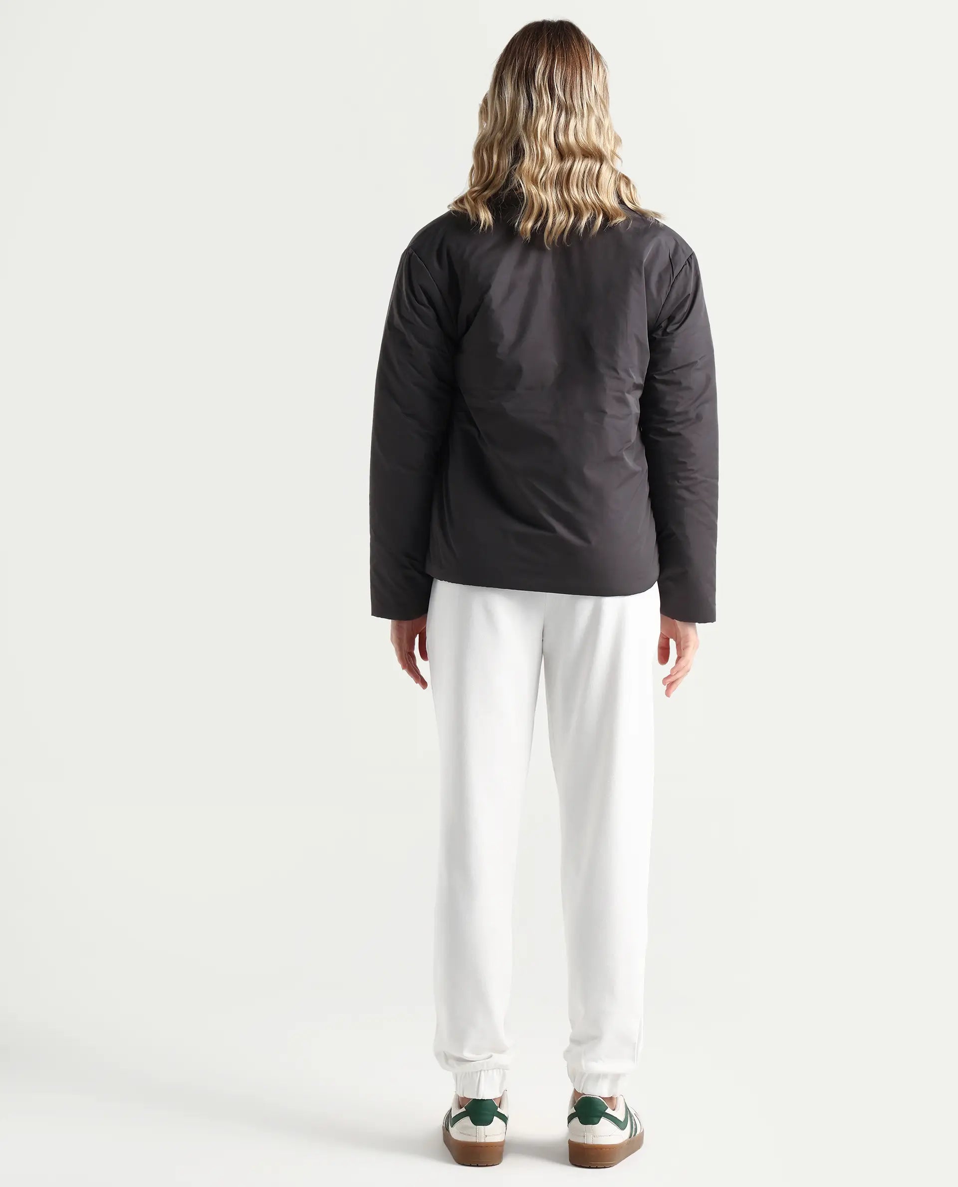 Rareism Women's Terac T Off White Polyester Blend Plain Ankle Length Regular Fit Track Pant