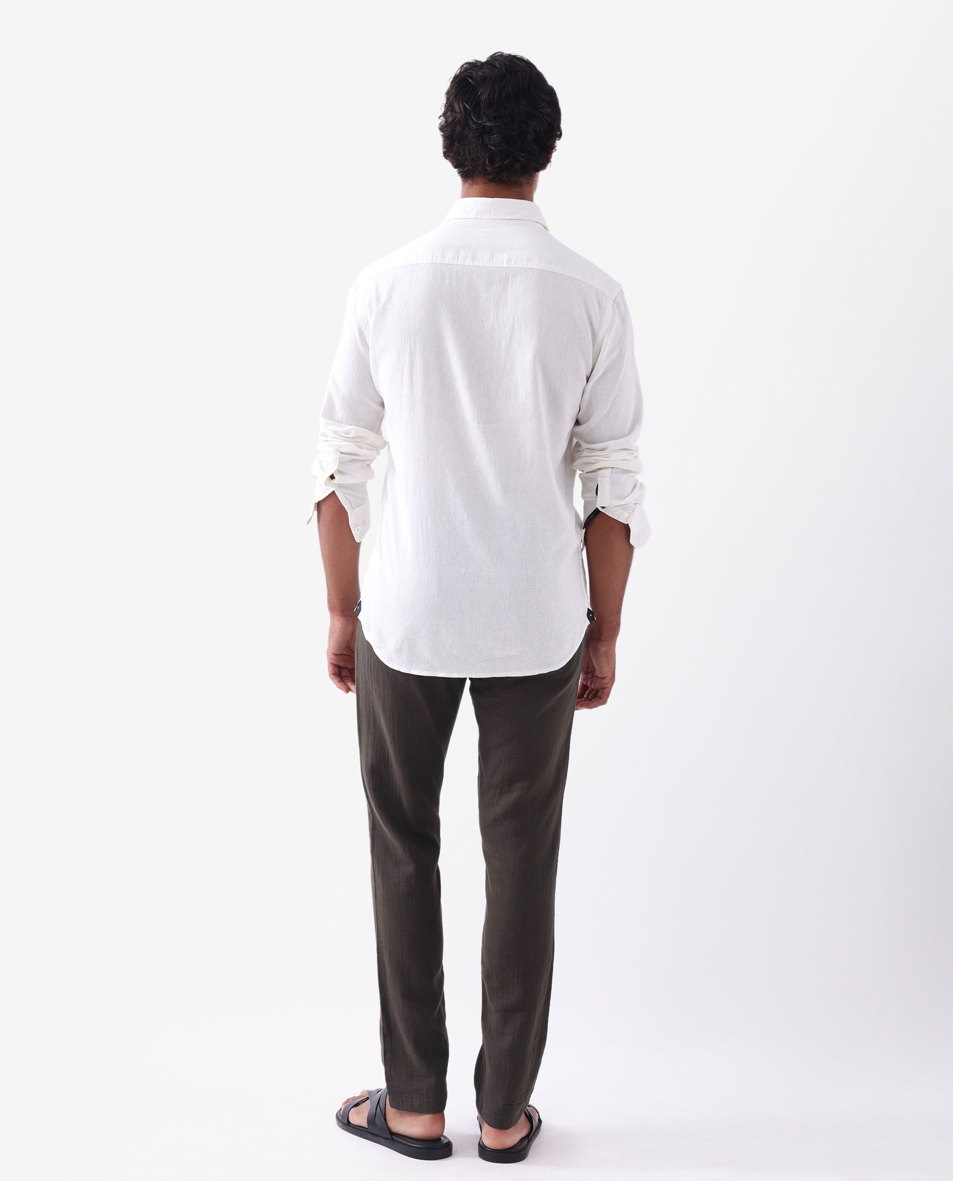 Rare Rabbit Men's Pastor 2 Brown Cotton Plain Regular Fit Trouser