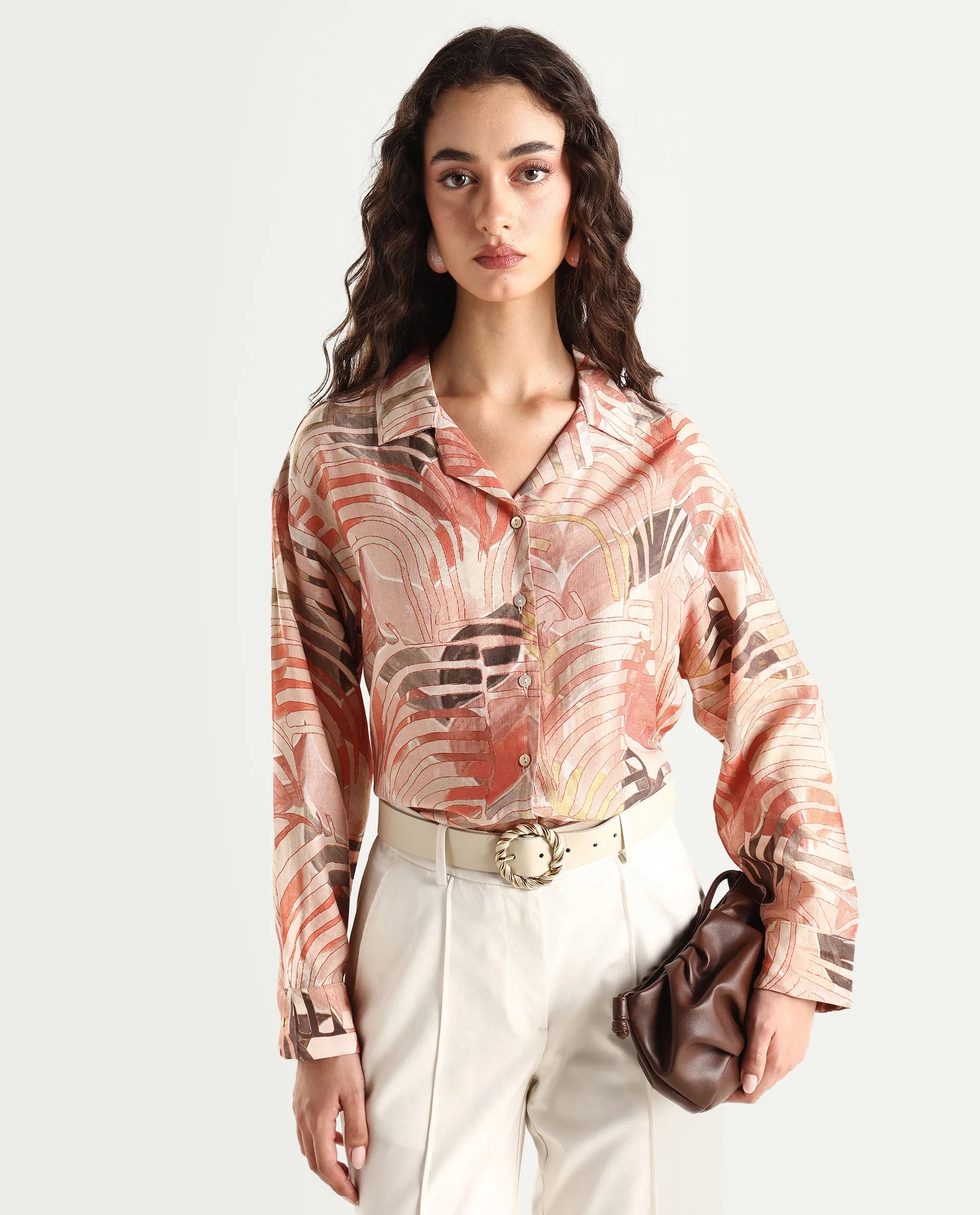 Rareism Women's Broadwin Multi Abstract Wakanda Relaxed Full Sleeve Top