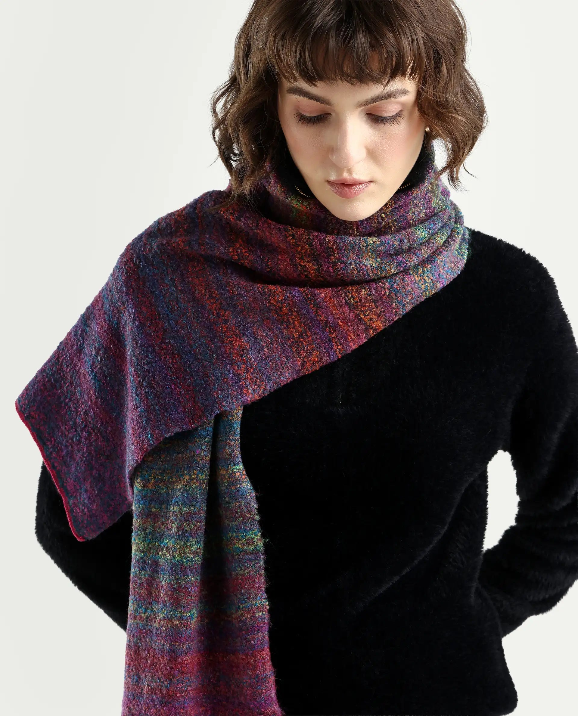 Rareism Women Muffy 3 Multi Plain Muffler