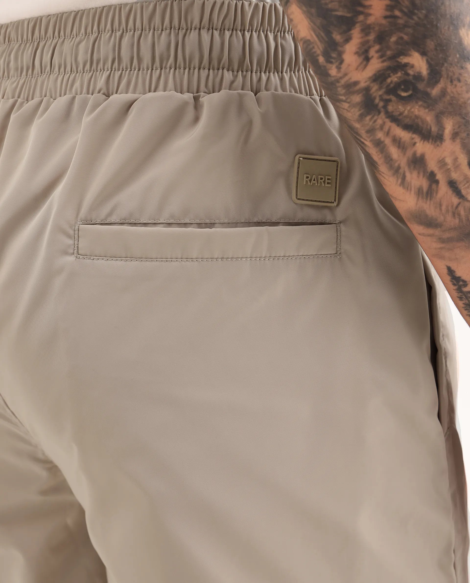 Rare Rabbit Men's Malo-B Beige Polyester Cut And Sew Regular Fit Track Pant