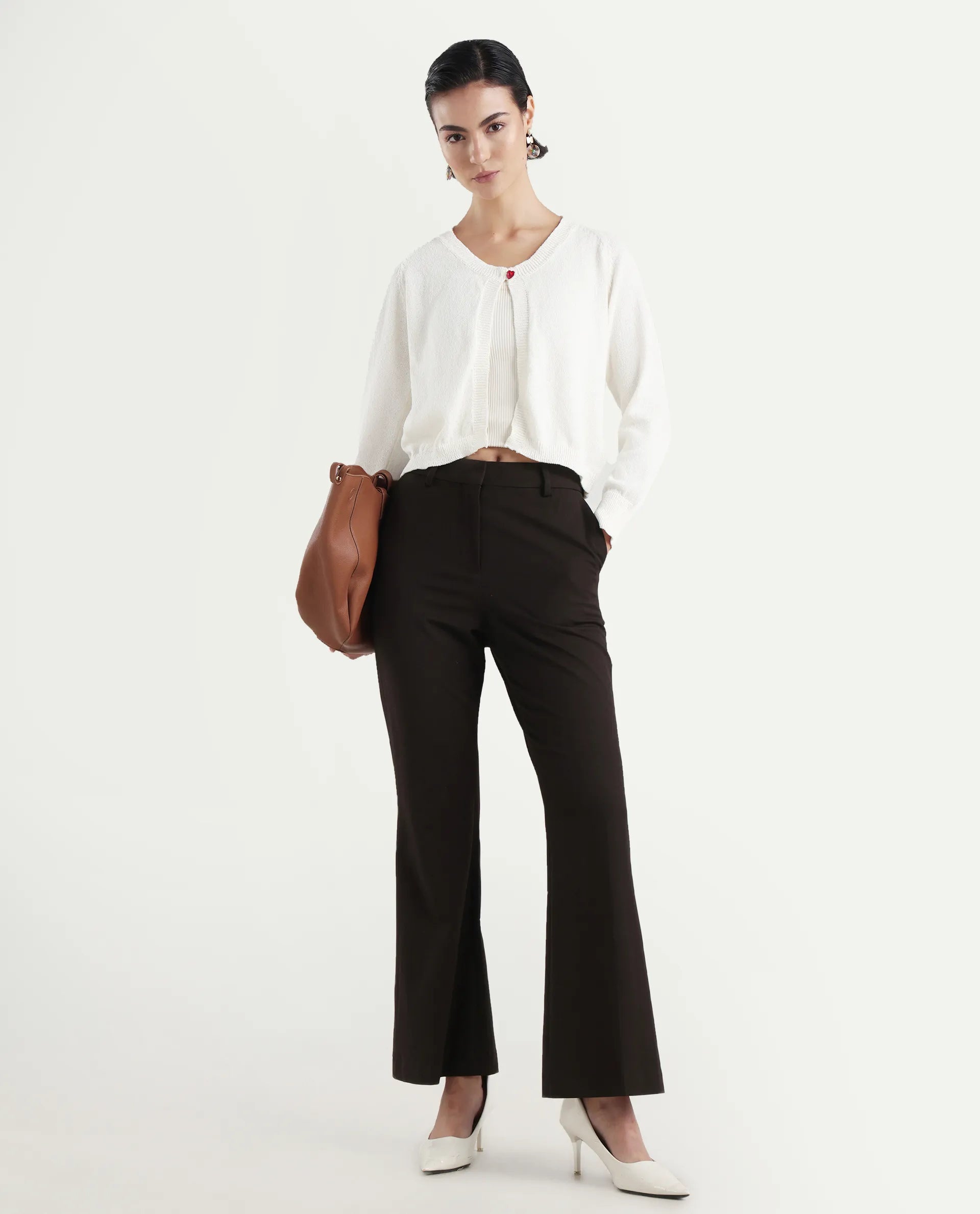 Rareism Women's Somres Beige Cotton Blend Round Neck Plain Raglan Sleeve Crop Regular Fit Shrug