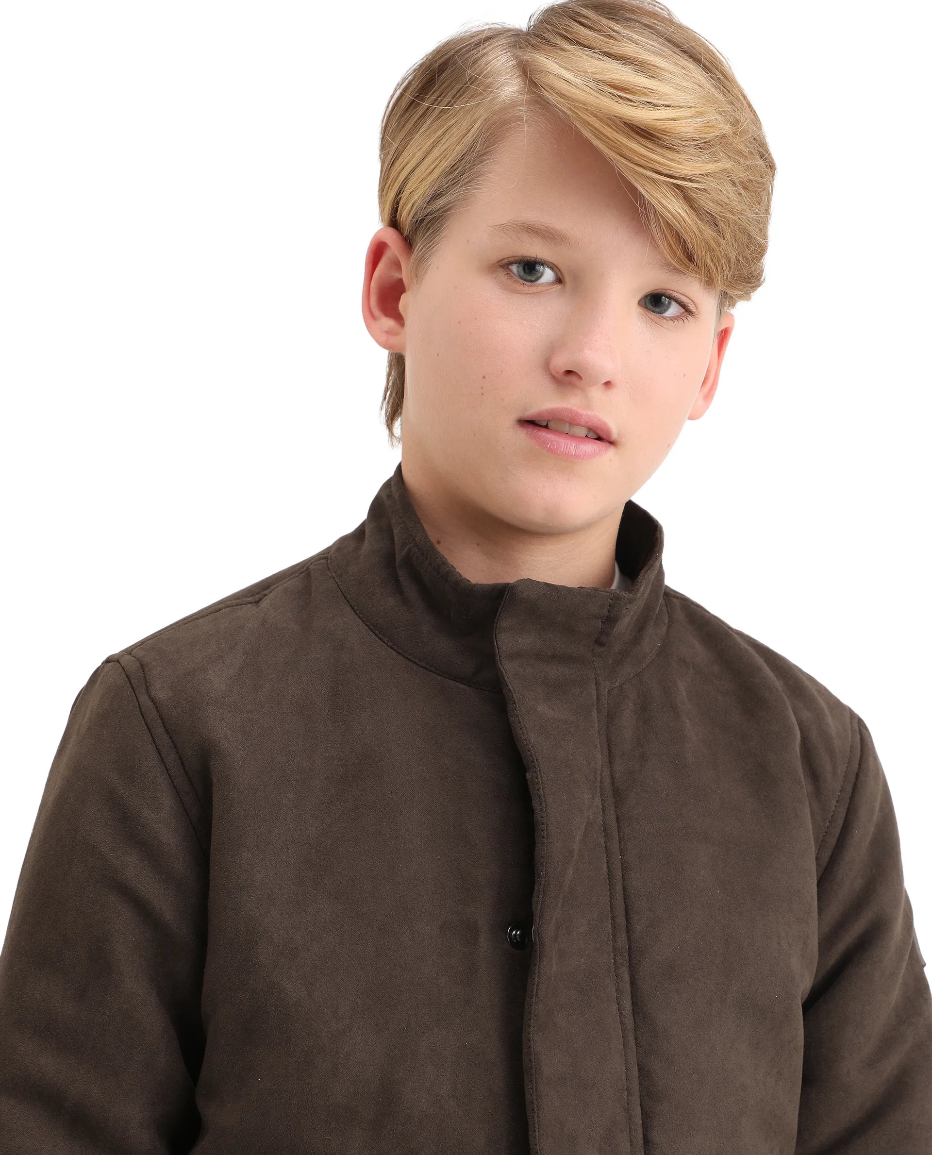 Rare Ones Kids Katpil-25 Brown Polyester Zipper Closure High Neck Plain Full Sleeves Regular Fit Jacket
