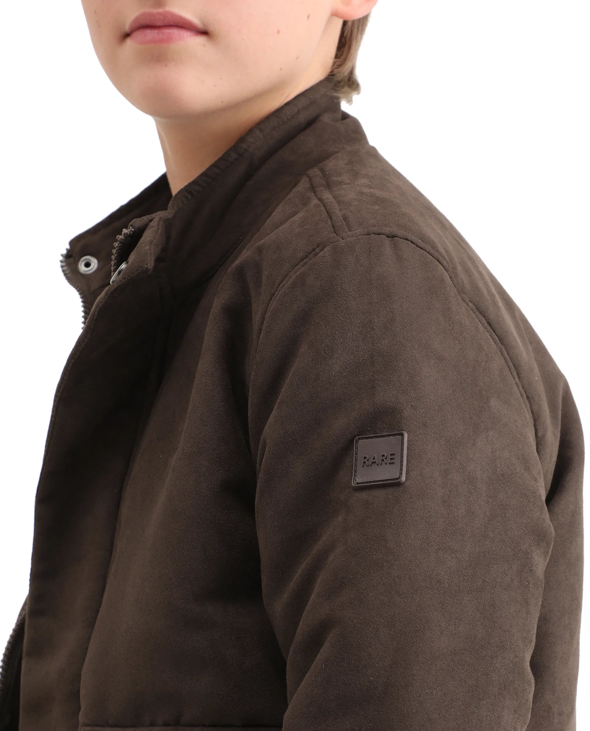 Rare Ones Kids Katpil-25 Brown Polyester Zipper Closure High Neck Plain Full Sleeves Regular Fit Jacket