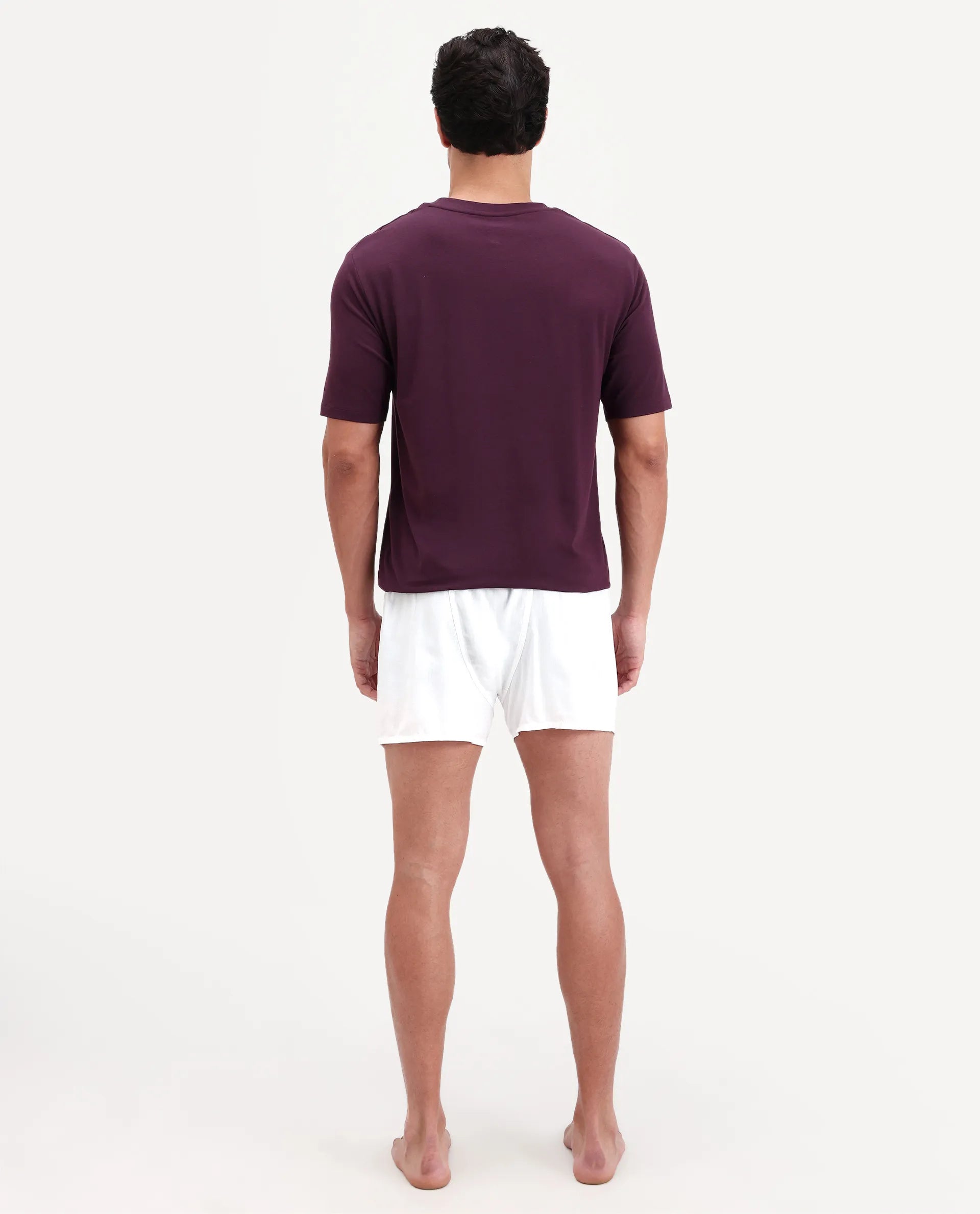 Rare Rabbit Men's Kiva White Cotton Regular Fit Checks Boxer