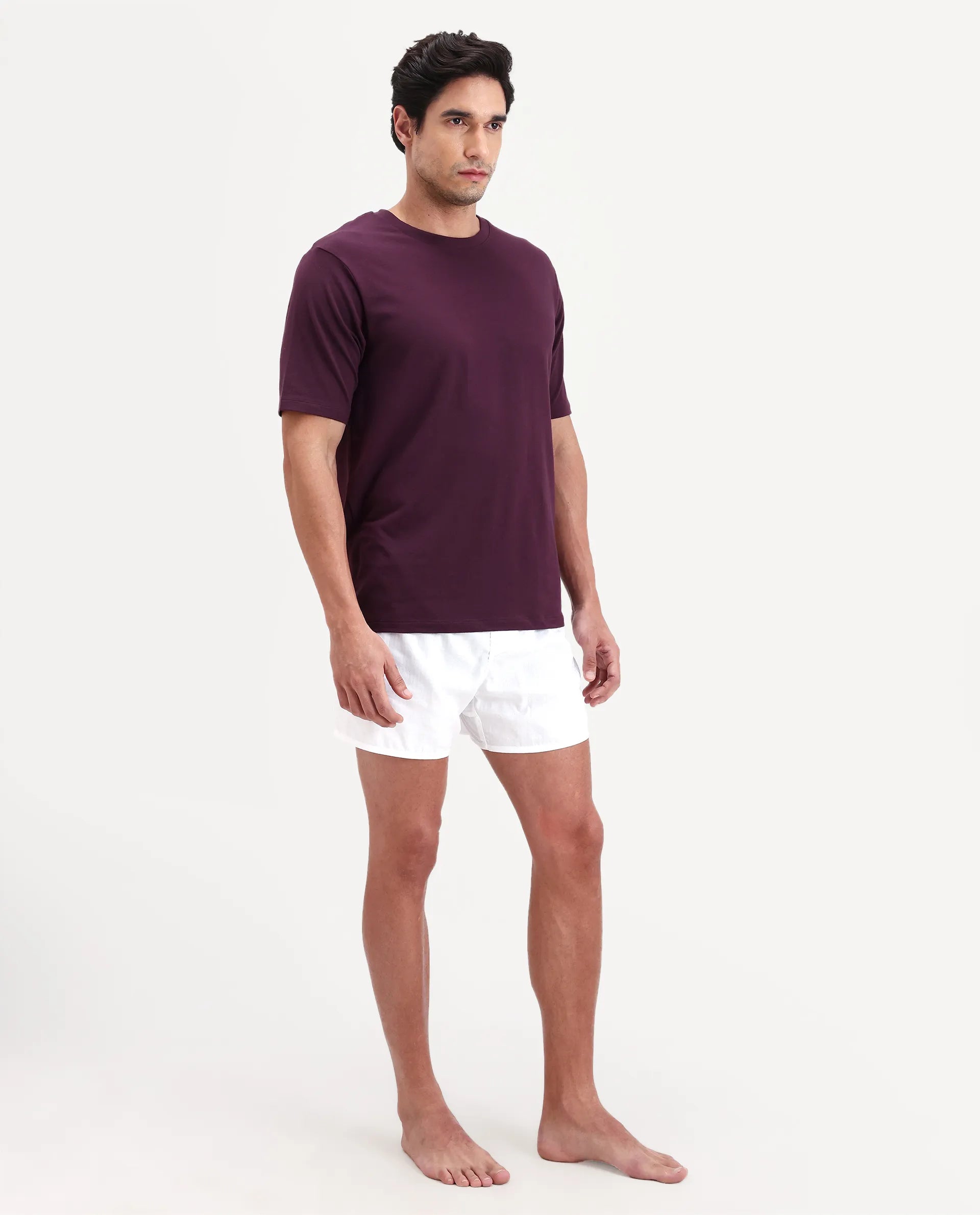 Rare Rabbit Men's Kiva White Cotton Regular Fit Checks Boxer