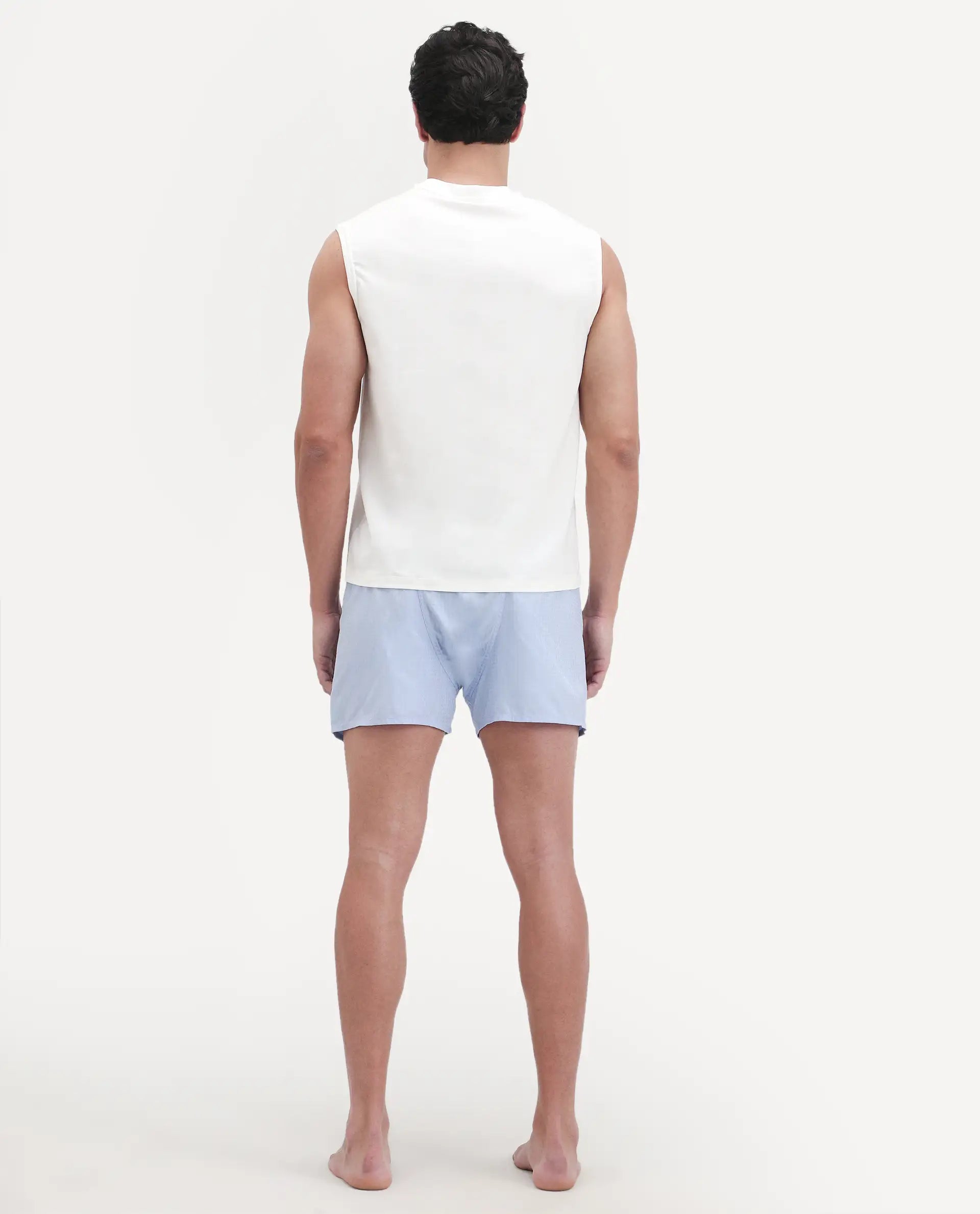 Rare Rabbit Men's Kiva Light Blue Cotton Regular Fit Checks Boxer